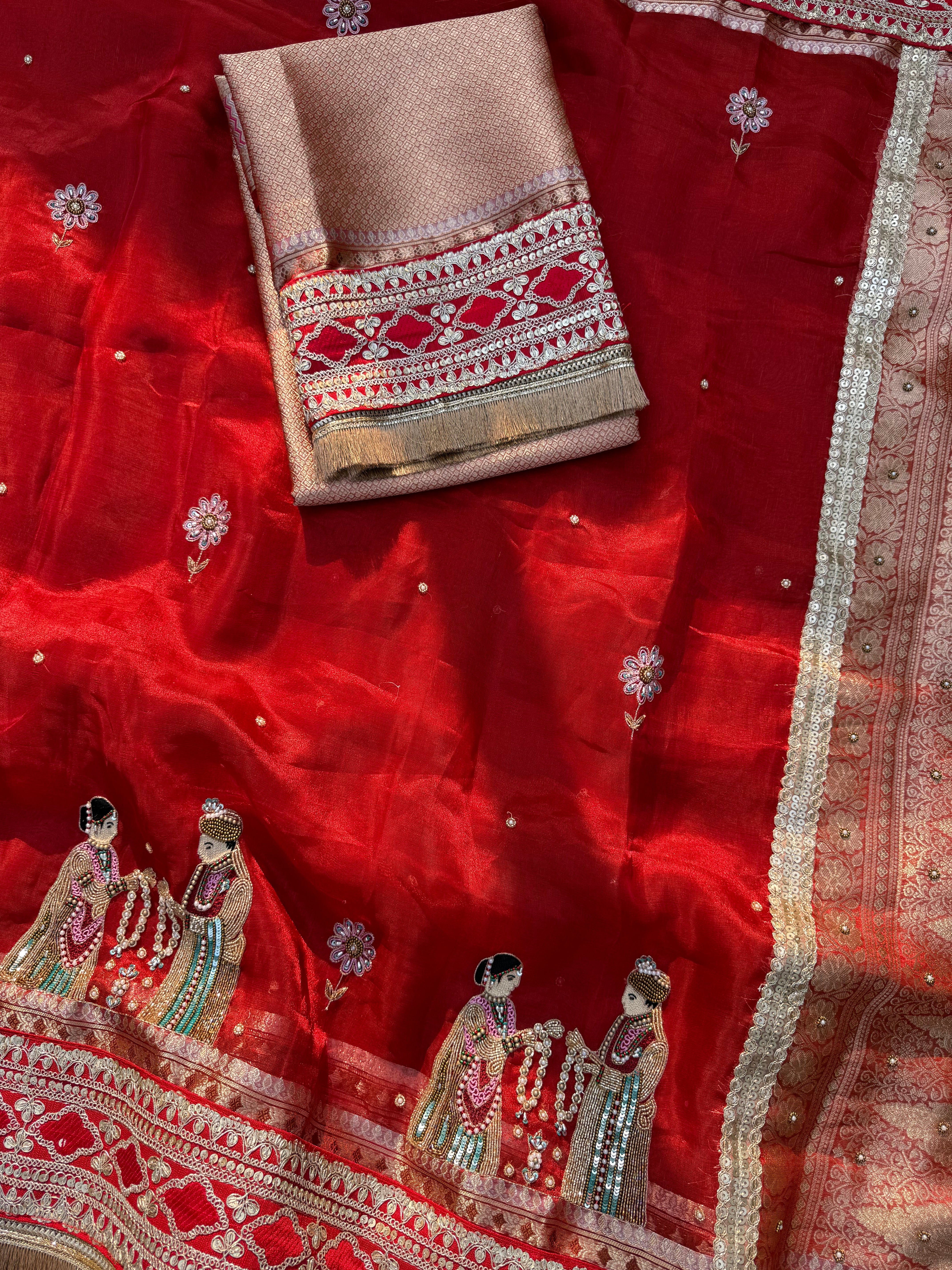 The Varmala Edit - Pure Tissue Silk Saree With Hand Embroidery
