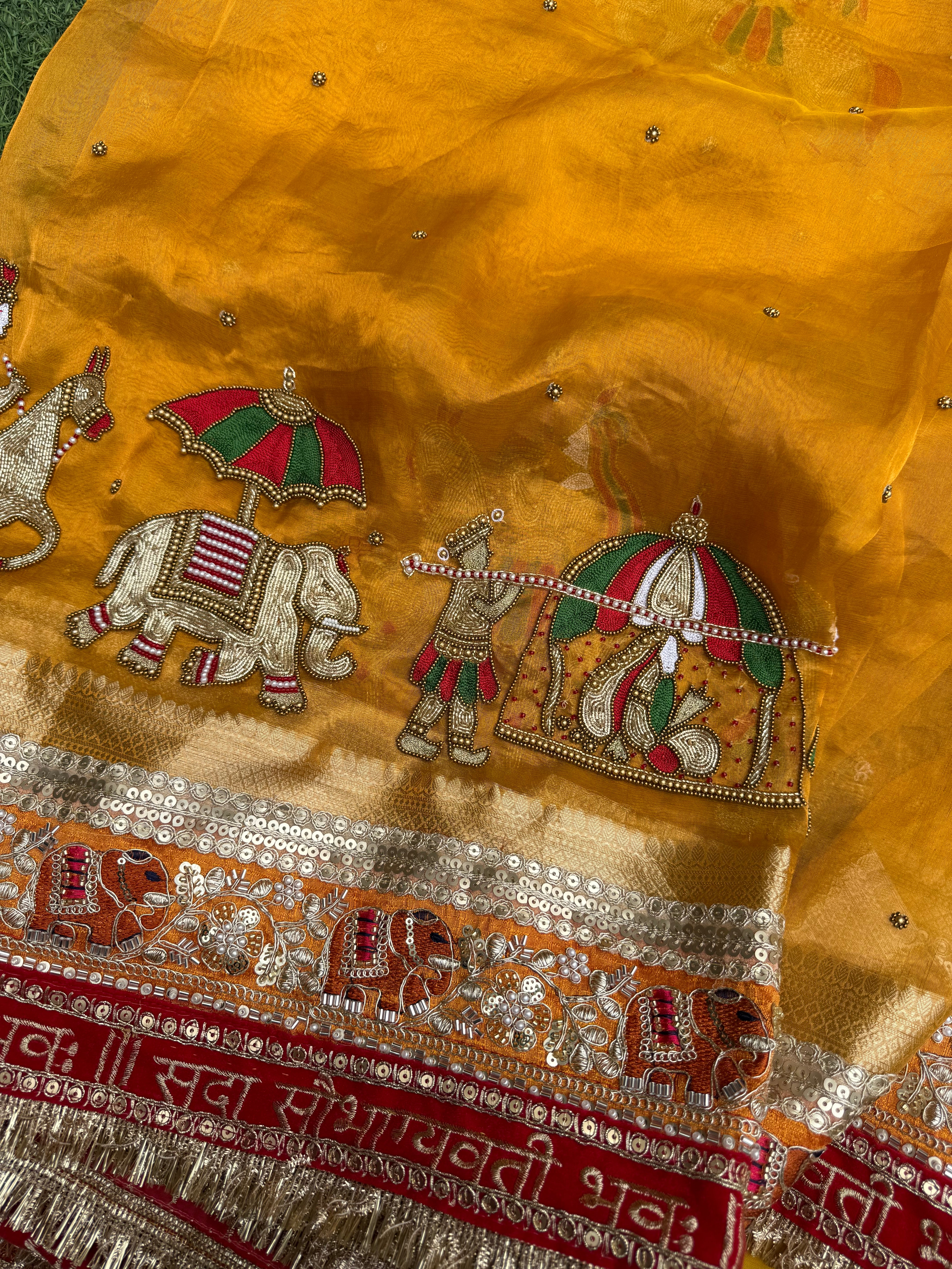 7 Phere Waali Saree - Pure Tissue Silk Saree With Hand Embroidery