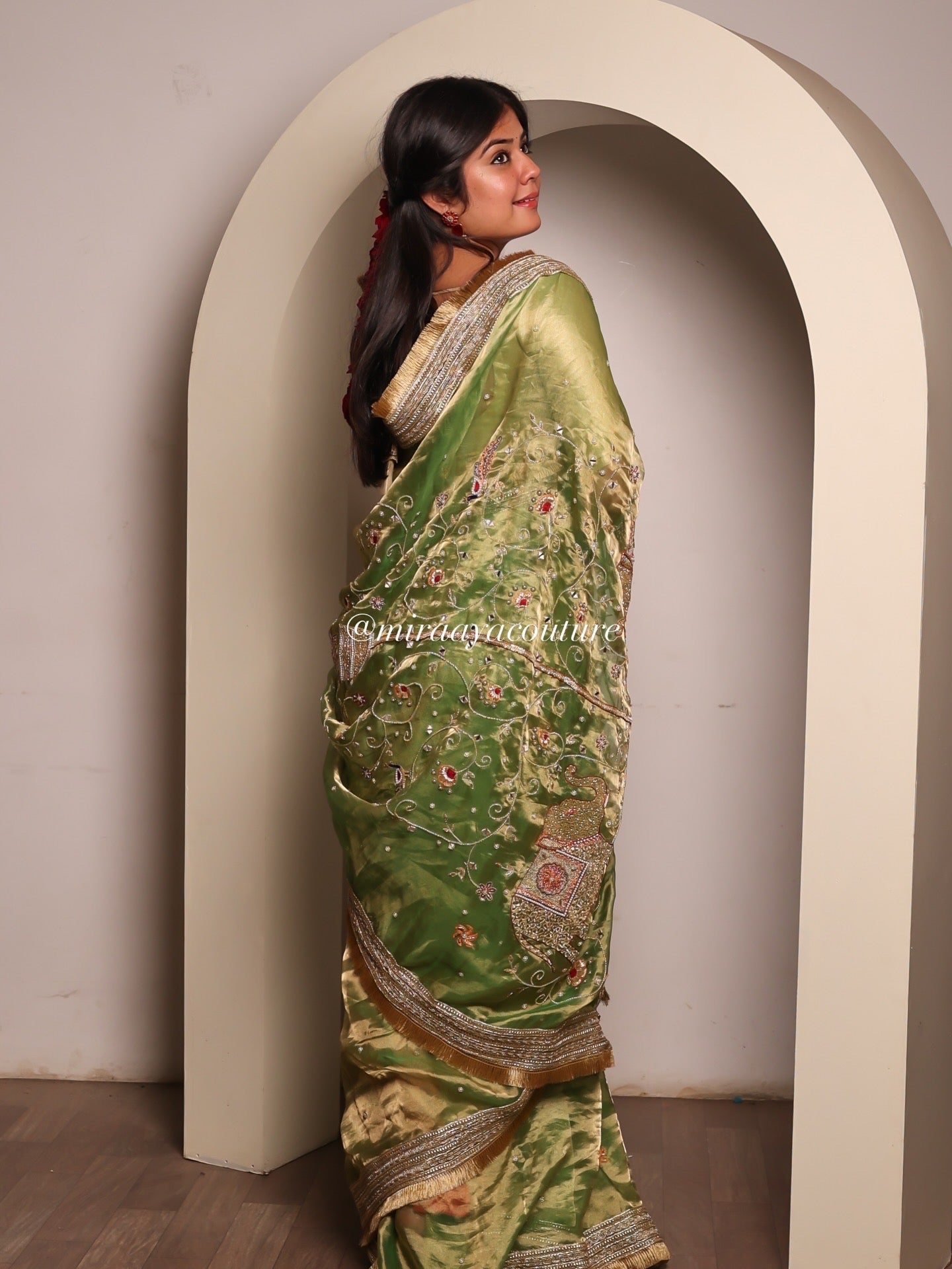 PAAKEEZAH - Pure Tissue Silk Saree With Hand Embroidery