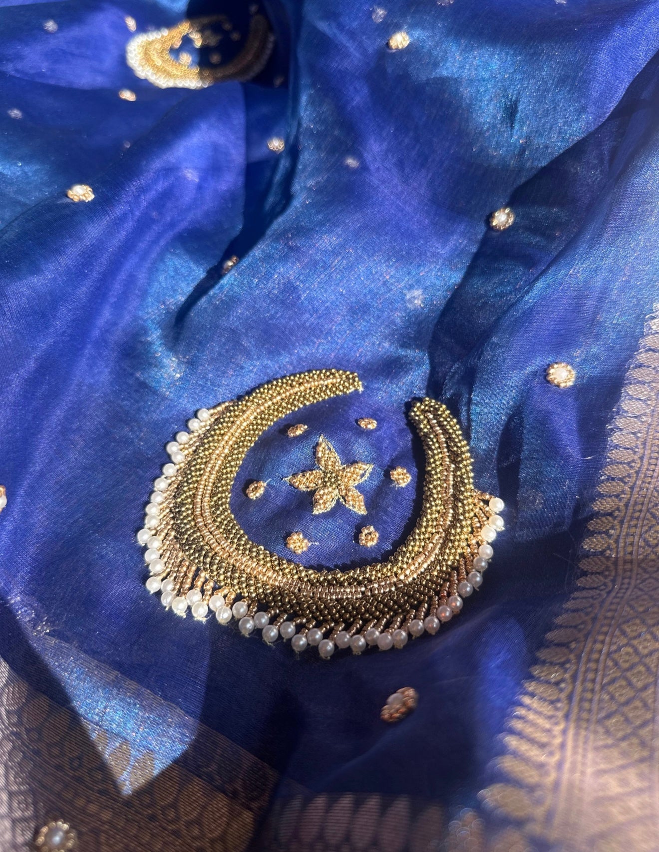 Chaand Baaliyaan - Pure Tissue Silk Saree With Hand Embroidery