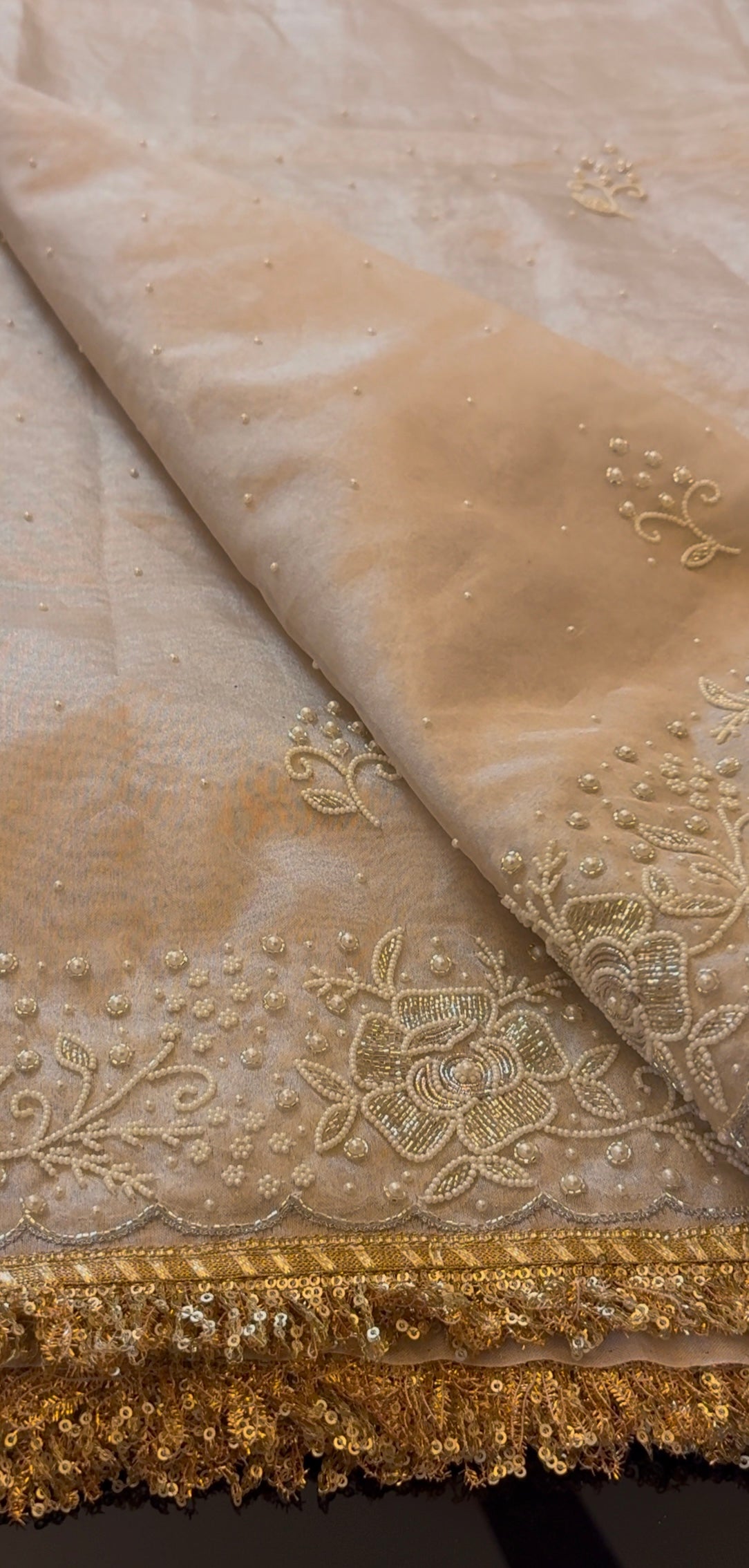 Sheesh Mahal - Pure Tissue Silk Saree With Hand Embroidery