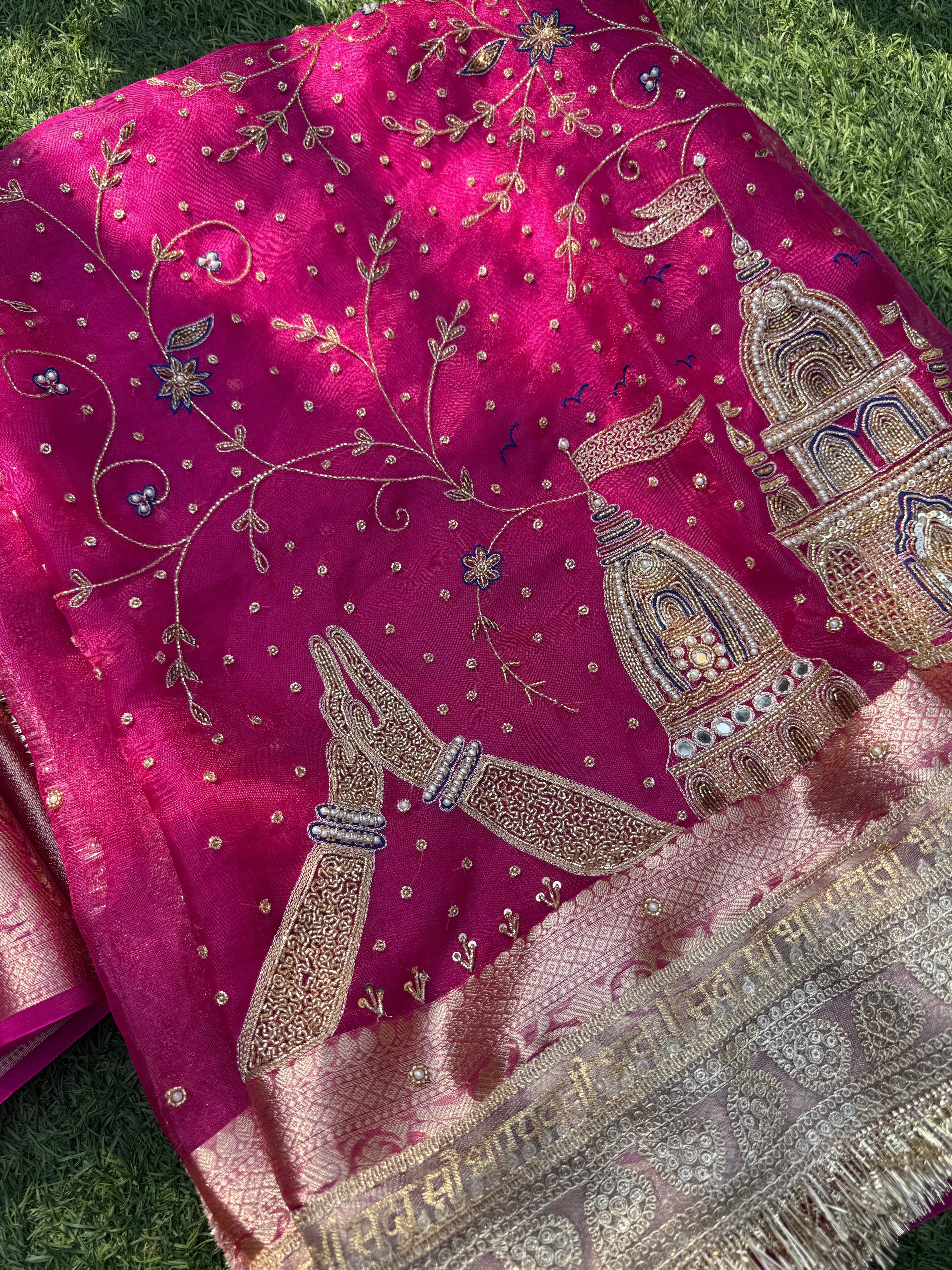 Ek Shaam Banaras K Ghat Pe - Pure Tissue Silk Saree With Hand Embroidery