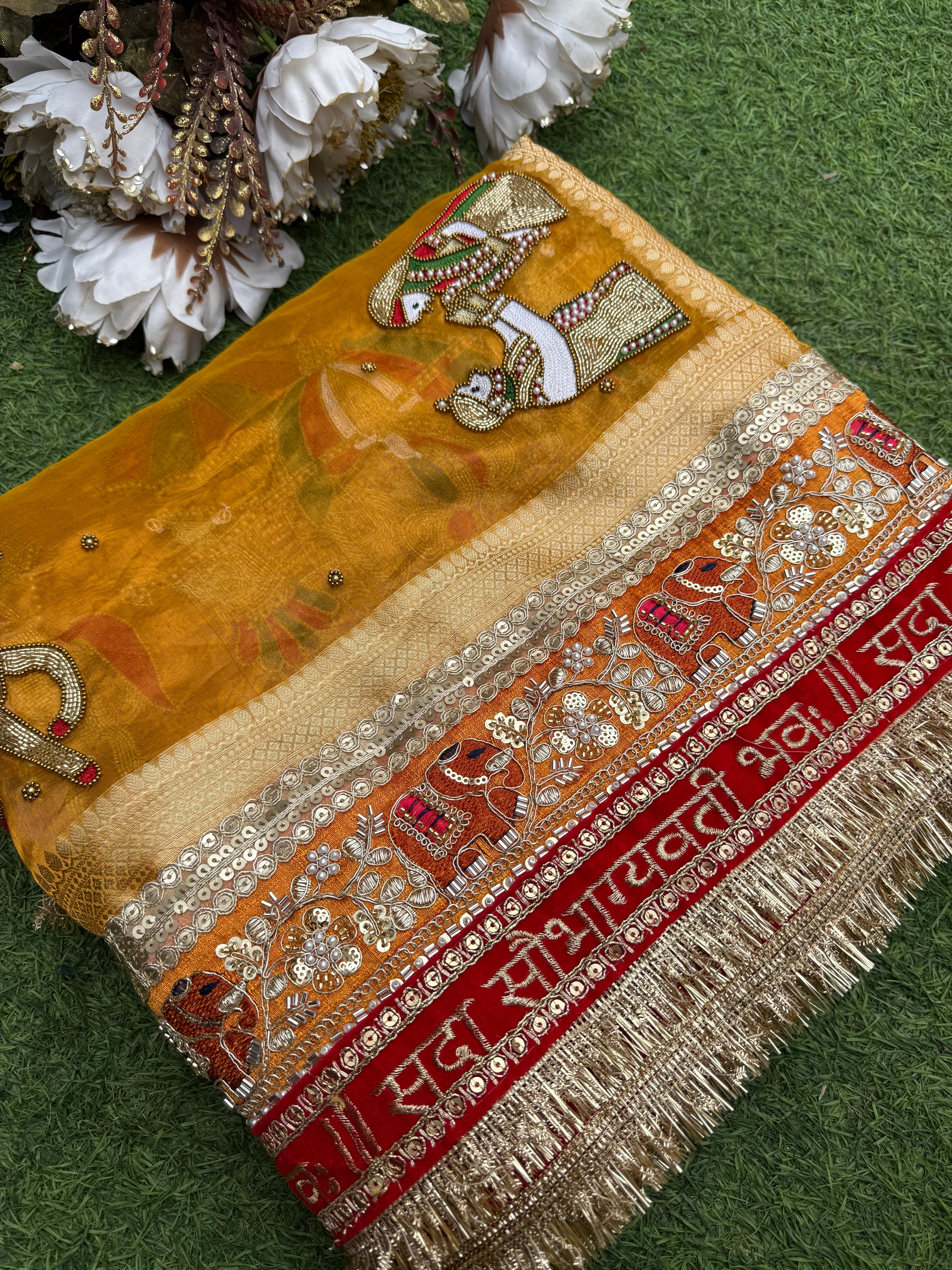 7 Phere Waali Saree - Pure Tissue Silk Saree With Hand Embroidery
