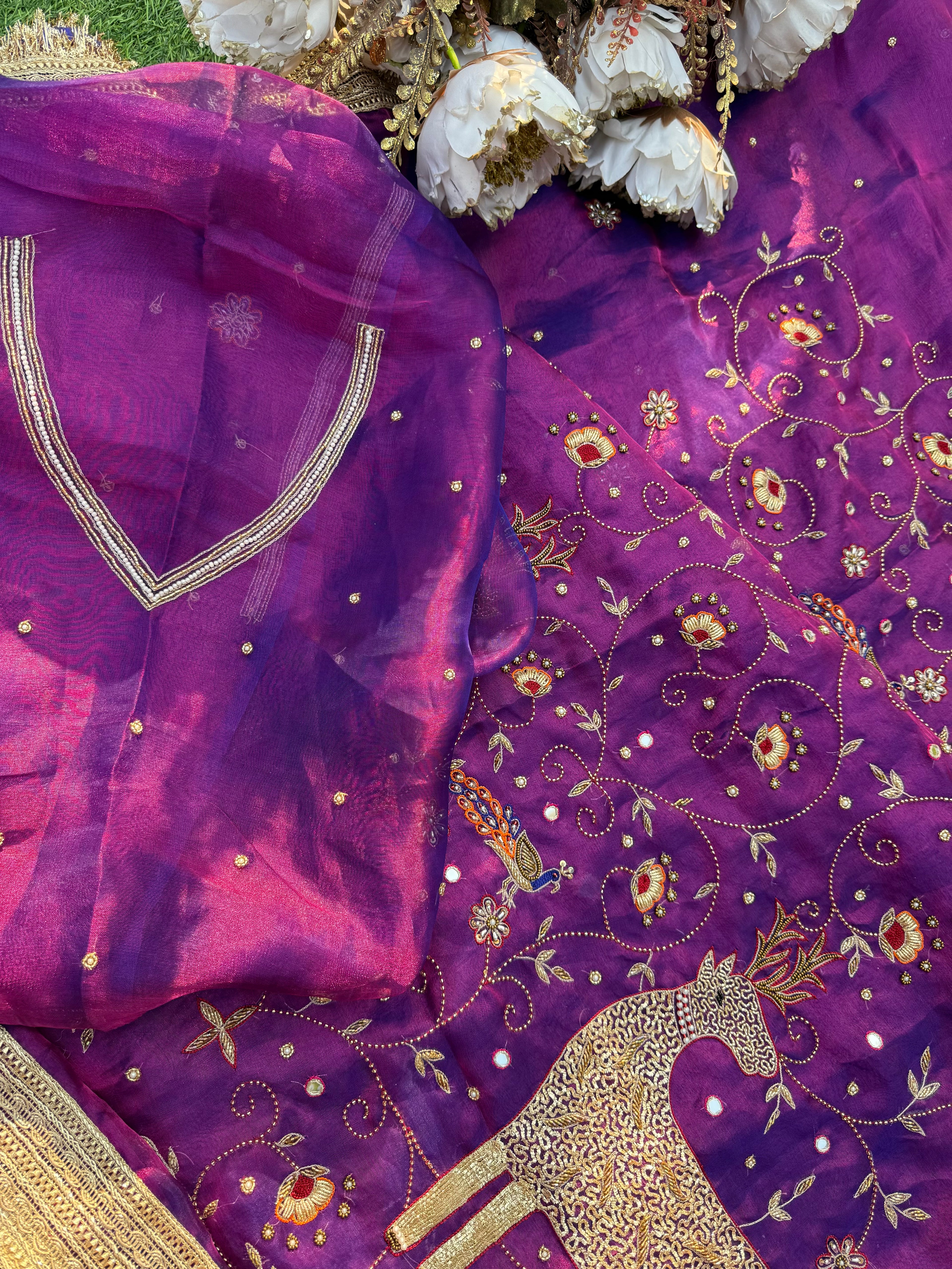 Jamuni Jadoo - Pure Tissue Silk Saree With Hand Embroidery