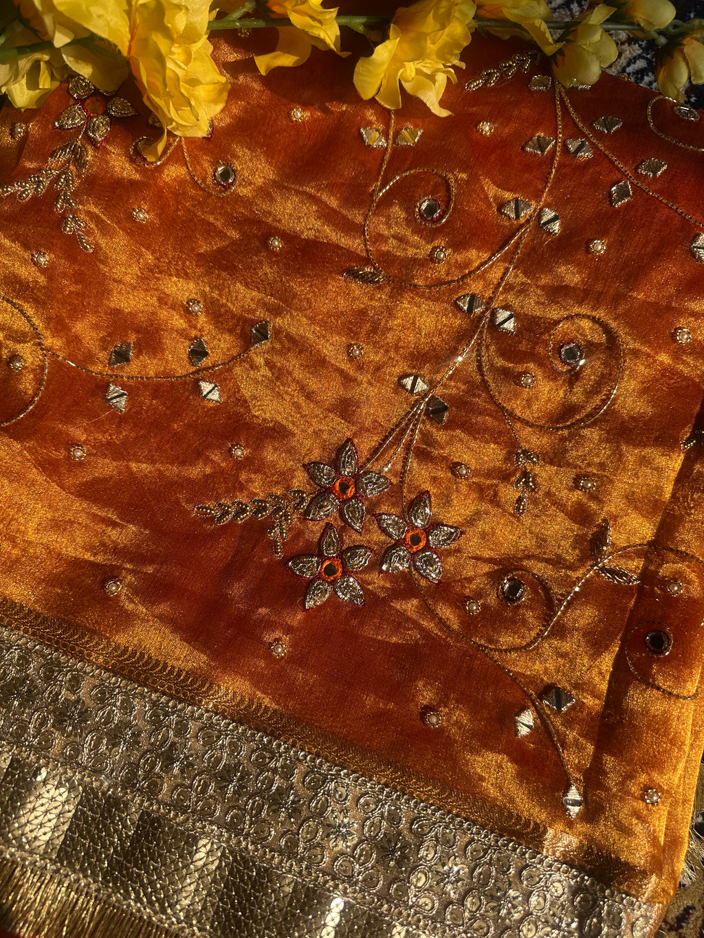 Sa’iba - Pure Tissue Silk Saree With Hand Embroidery