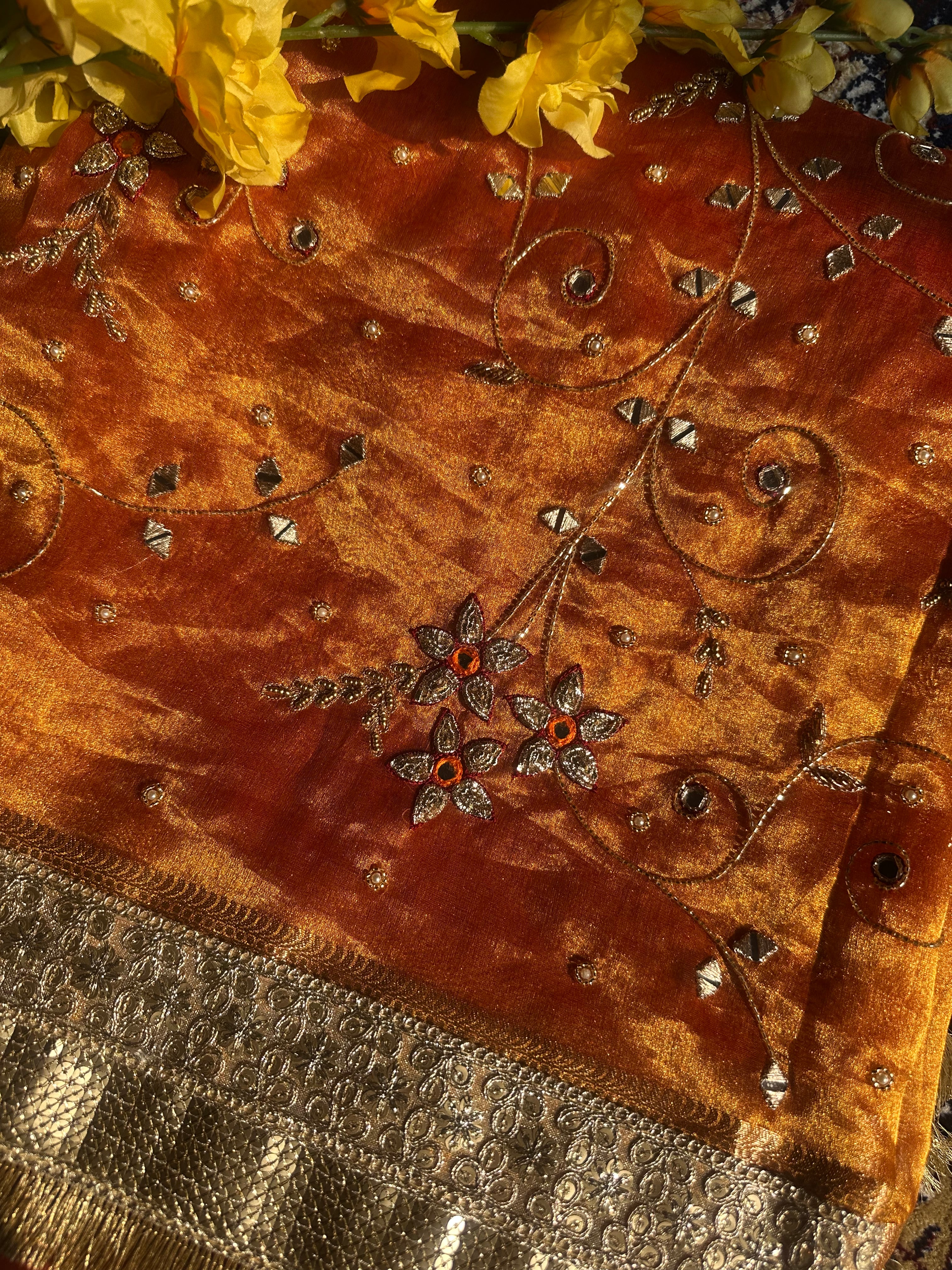 Sa’iba - Pure Tissue Silk Saree With Hand Embroidery