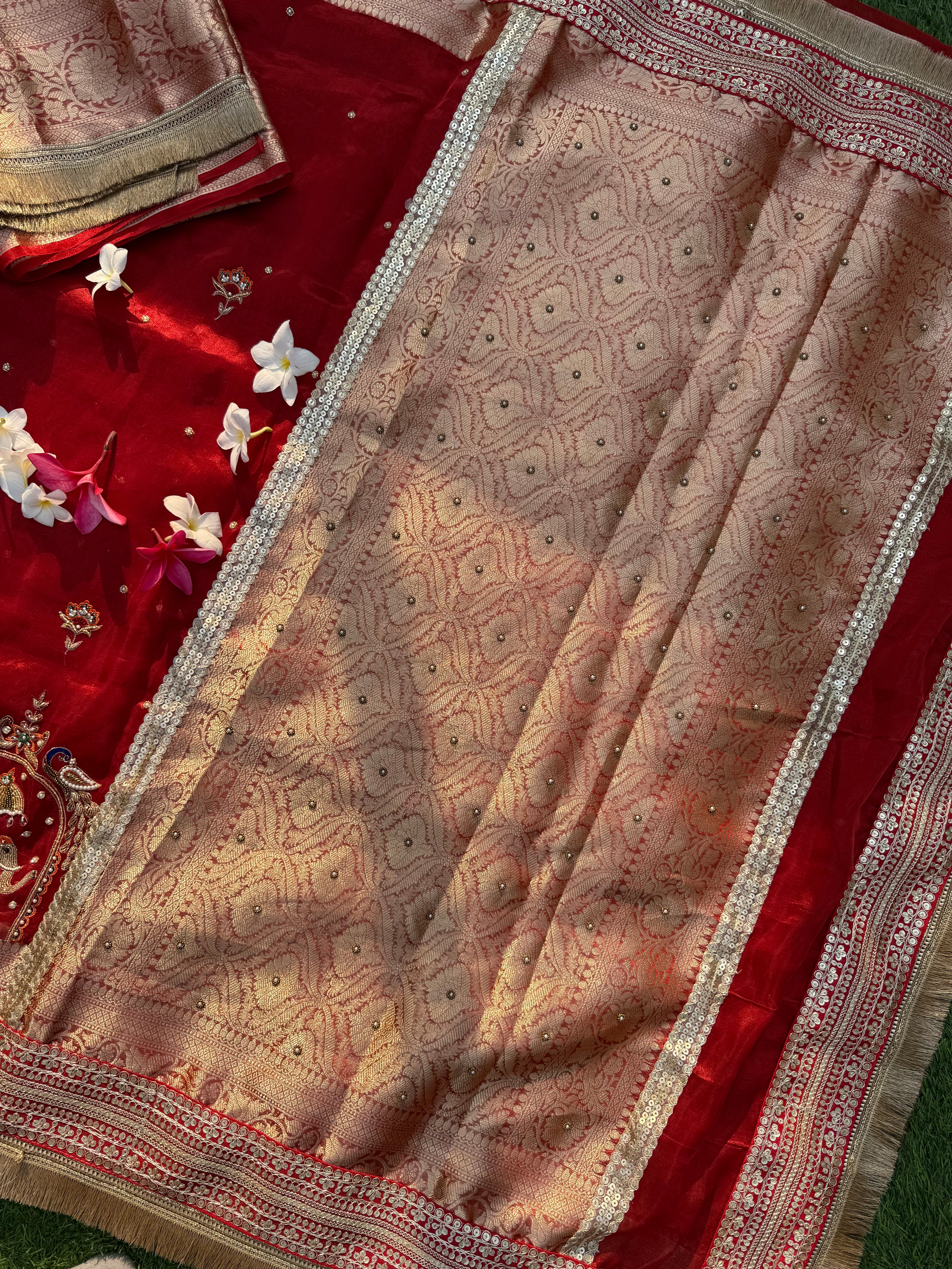 GajRaj - Pure Tissue Silk Saree With Hand Embroidery