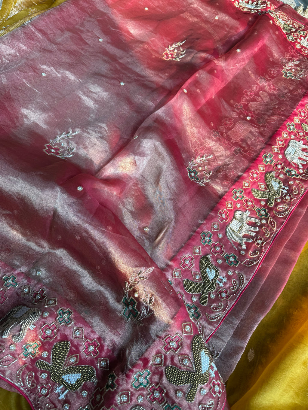Haseena Waali Saree - Pure Tissue Silk Saree With Hand Embroidery