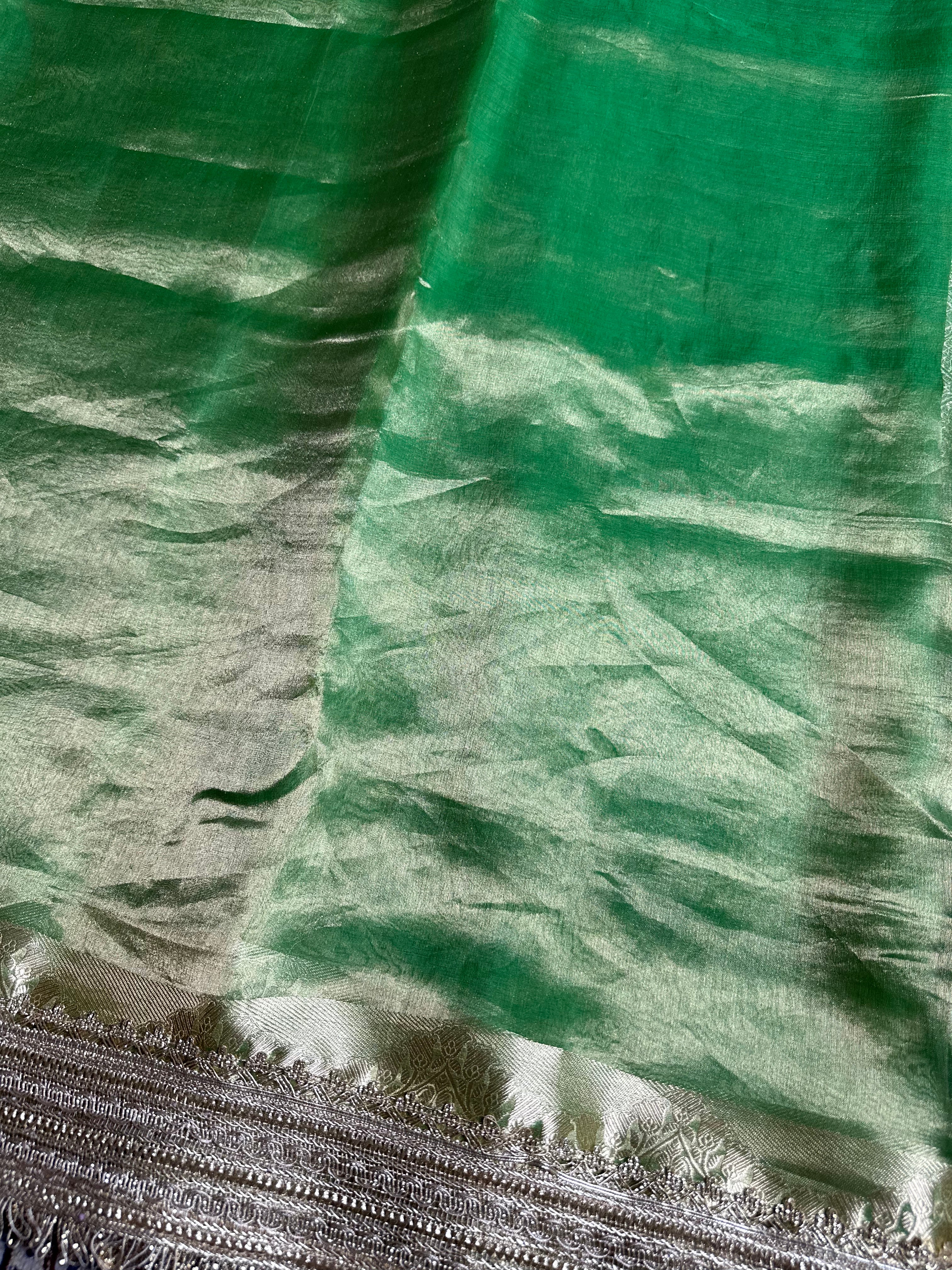 Gulbahaar - Pure Tissue Silk Saree With Hand Embroidery