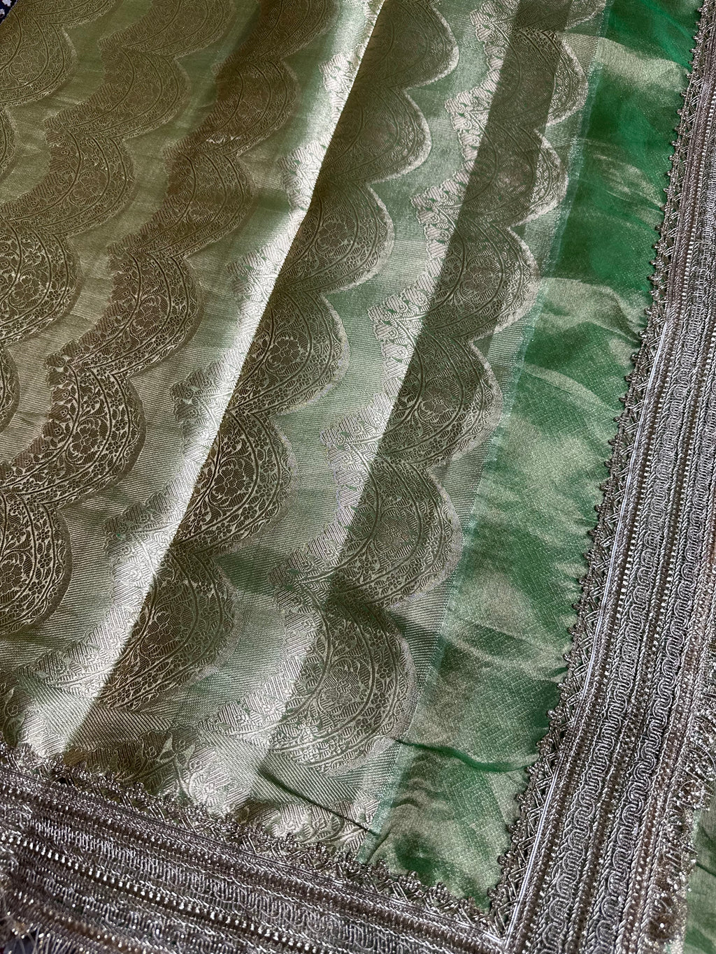 Gulbahaar - Pure Tissue Silk Saree With Hand Embroidery