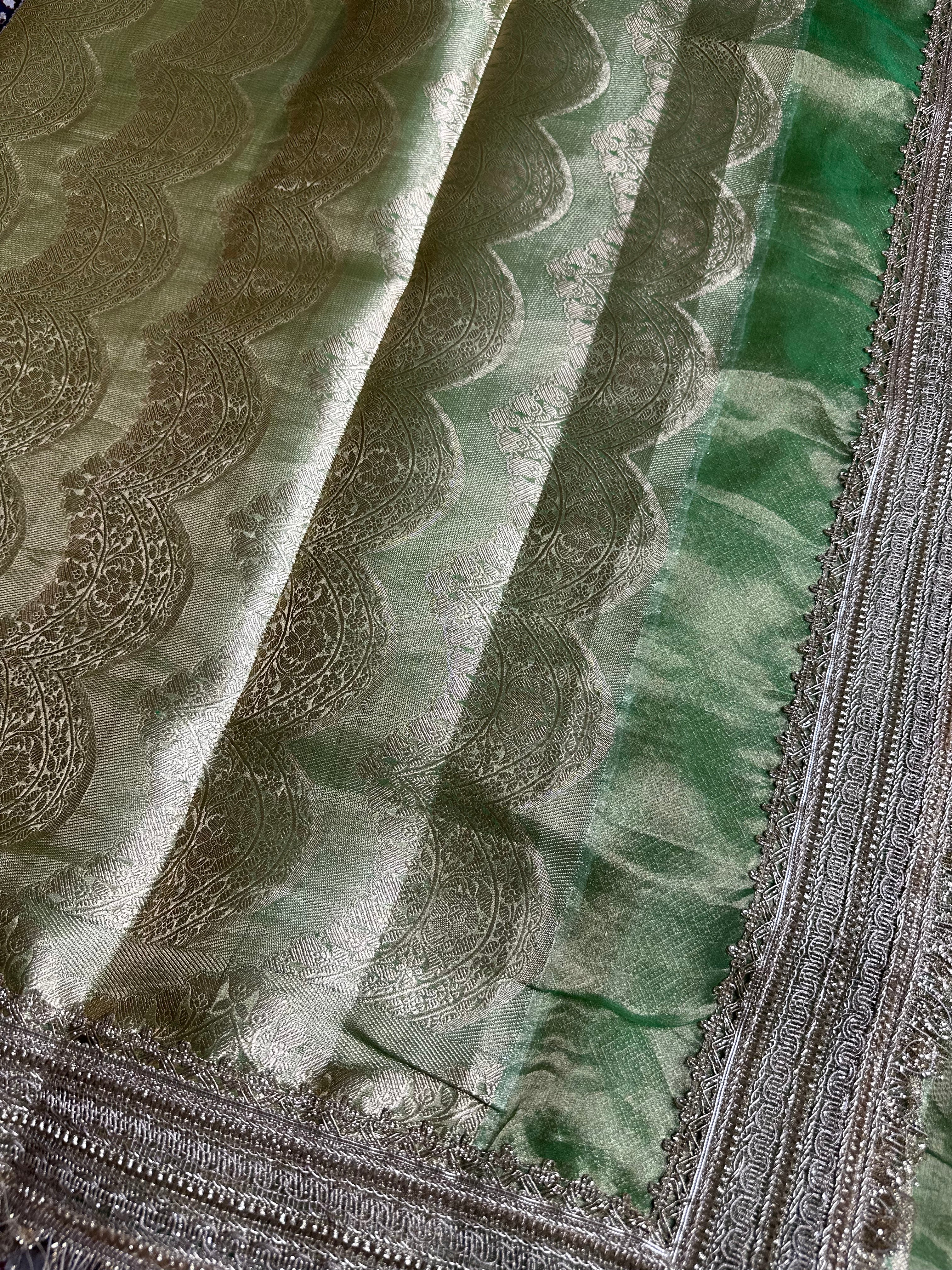 Gulbahaar - Pure Tissue Silk Saree With Hand Embroidery