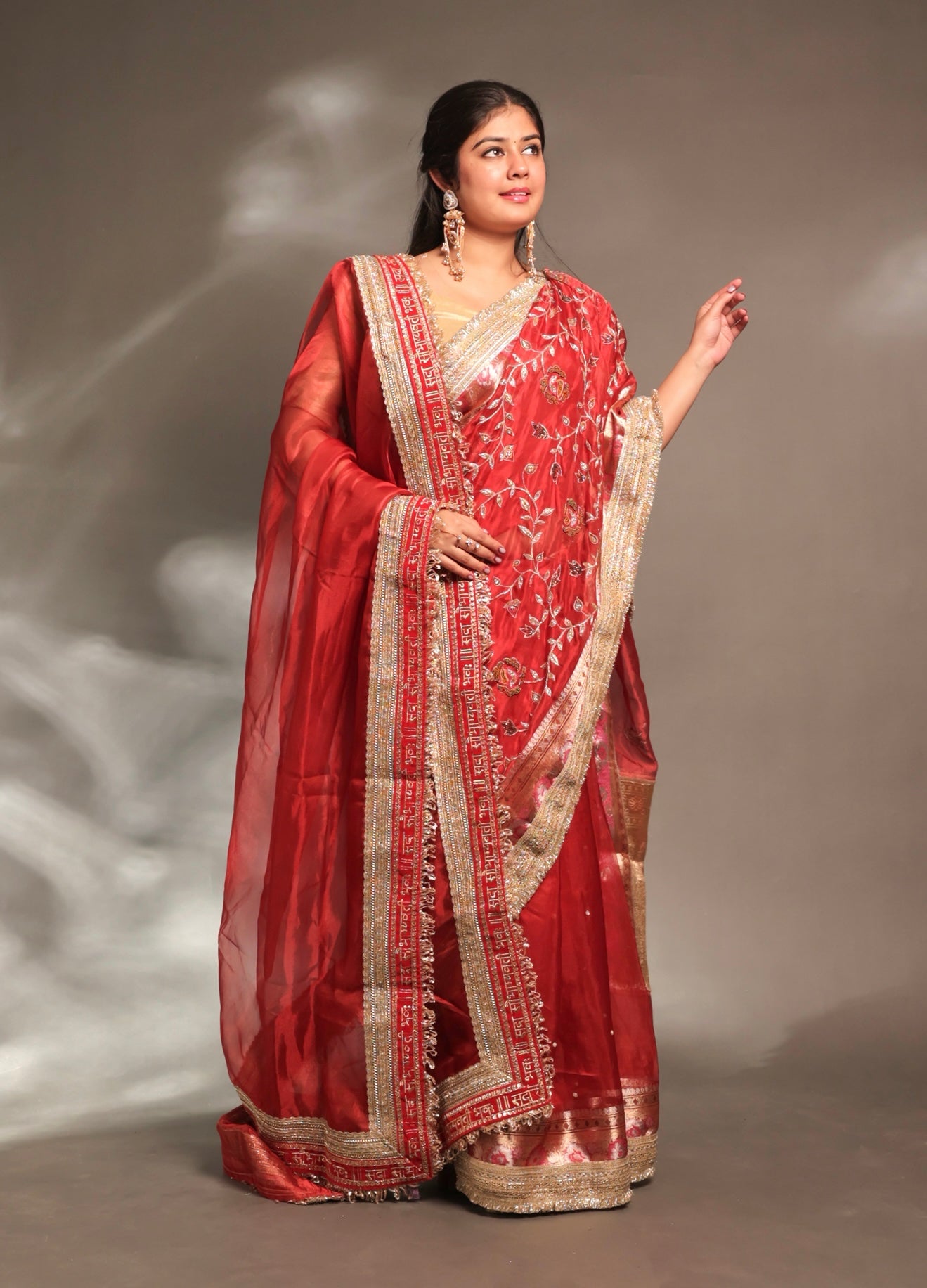 Dream Girl - Pure Tissue Silk Saree With Hand Embroidery