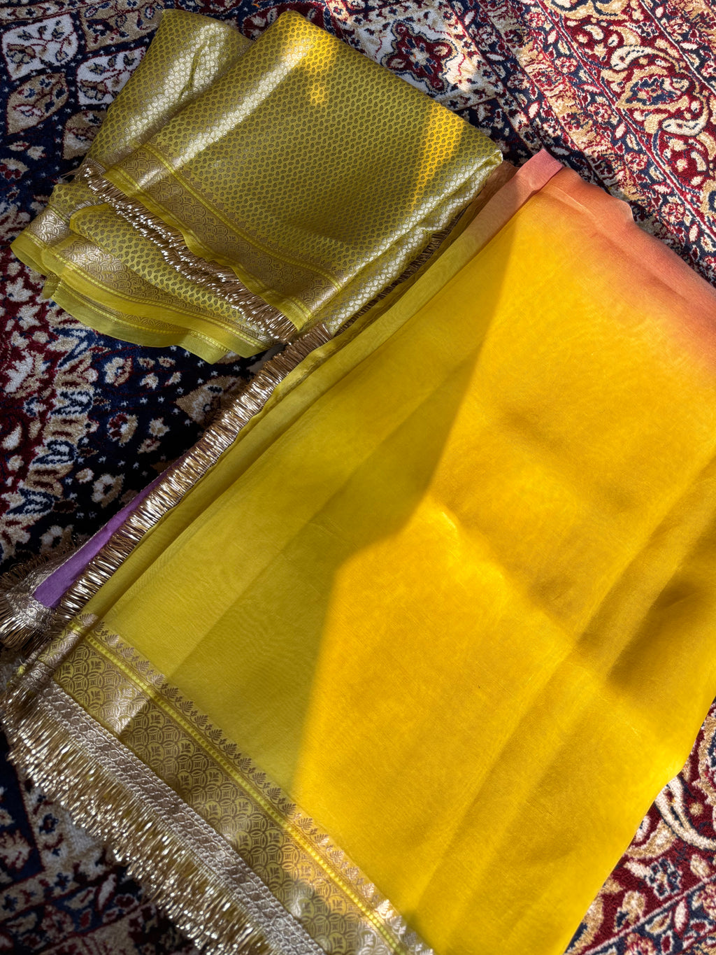 Chaandni — Pure Banarasi Organza Silk Saree in Ombré Shade