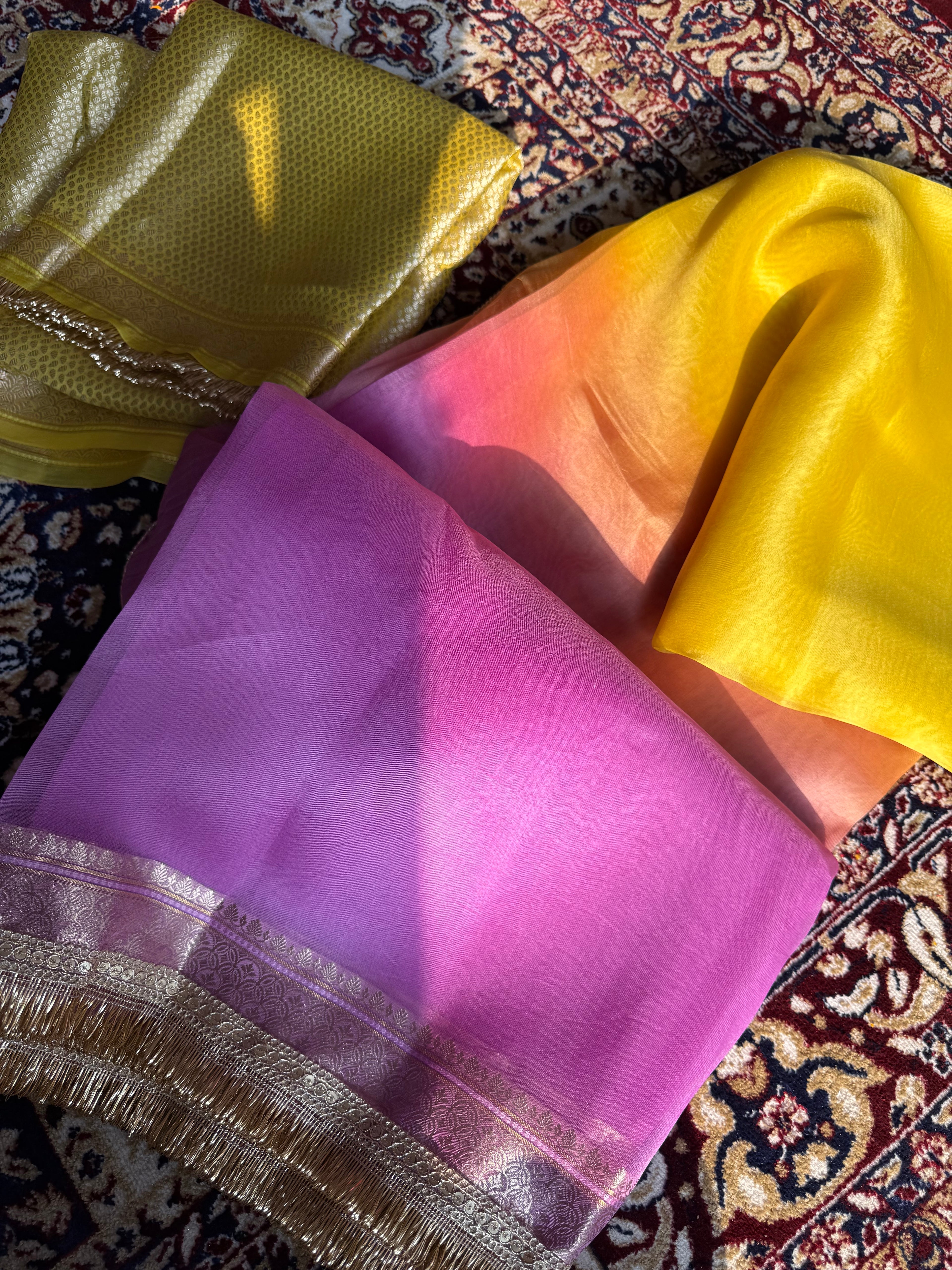 Chaandni — Pure Banarasi Organza Silk Saree in Ombré Shade