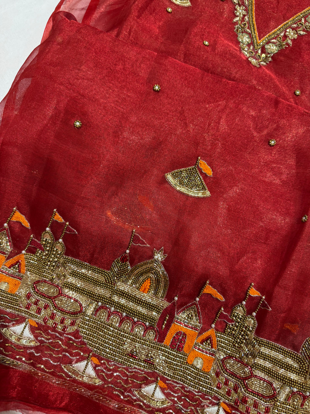 Banarasi Ghat Goes Sindoori Suit Set