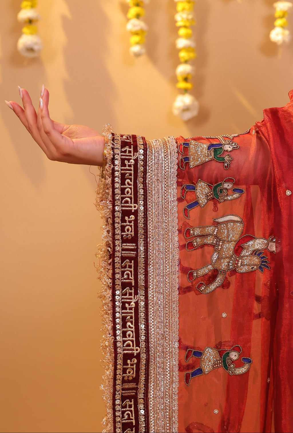 Bridal Dupatta - With Hand Embroidery