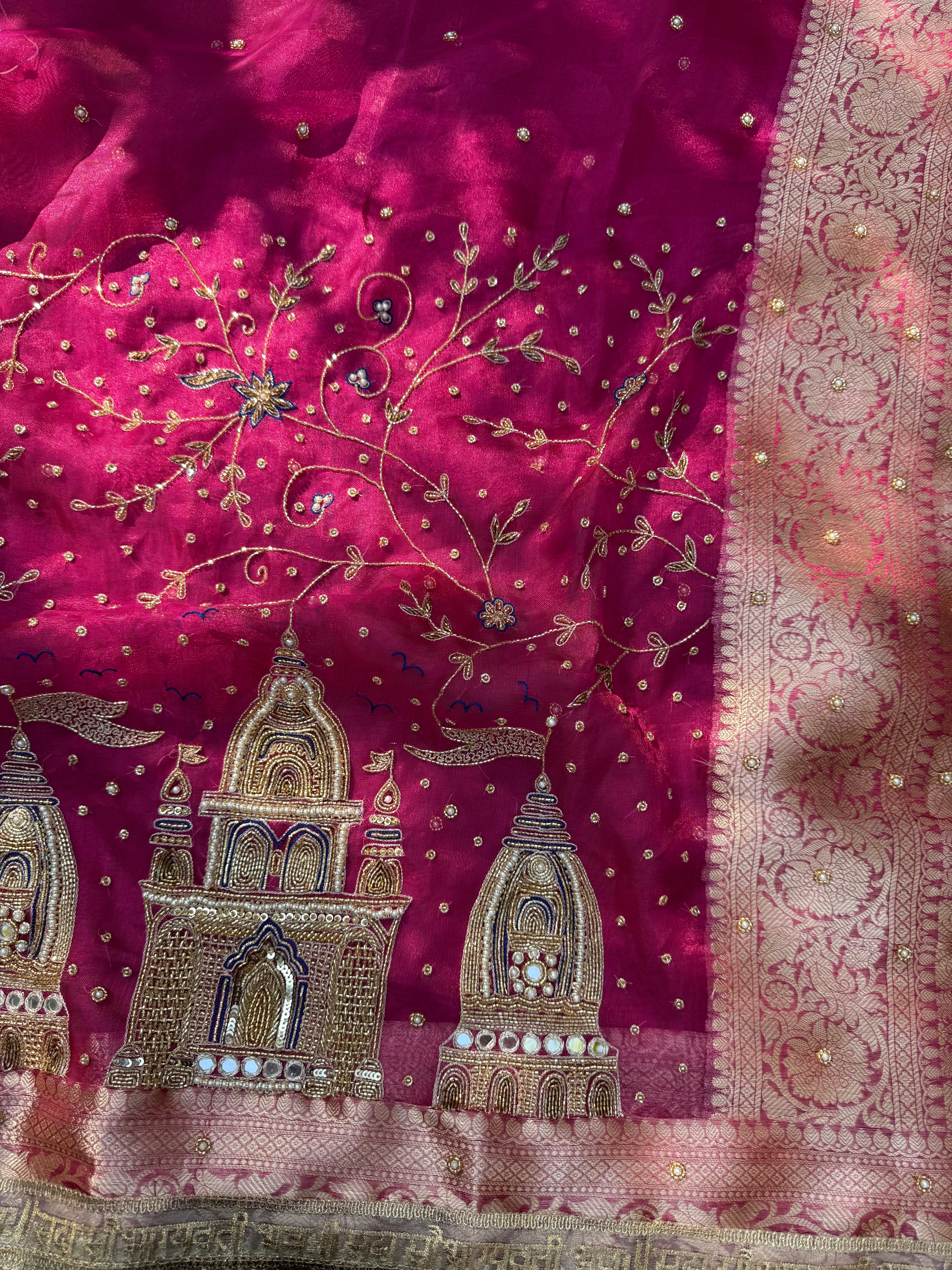 Ek Shaam Banaras K Ghat Pe - Pure Tissue Silk Saree With Hand Embroidery
