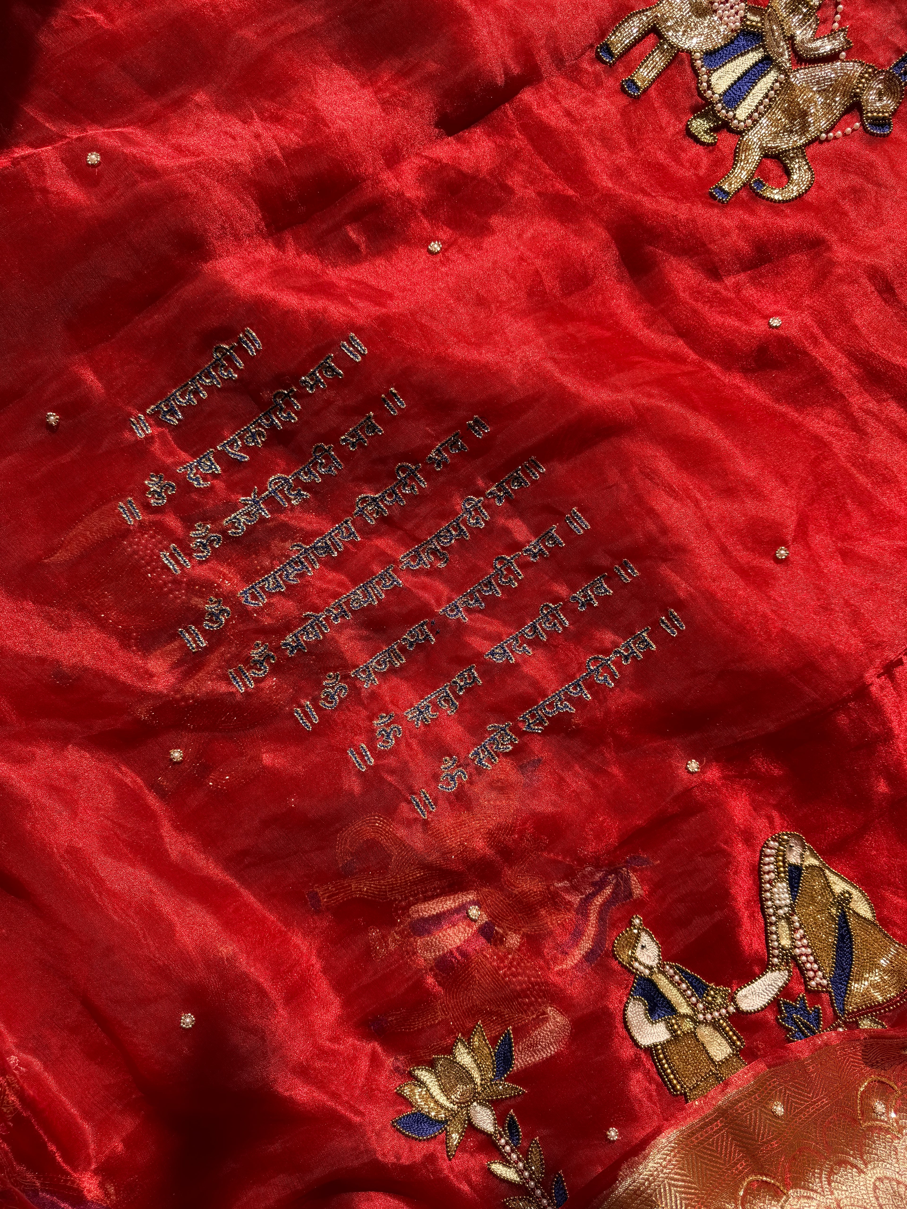 Saat Vachan Waali Saree - Pure Tissue Silk Saree With Hand Embroidery