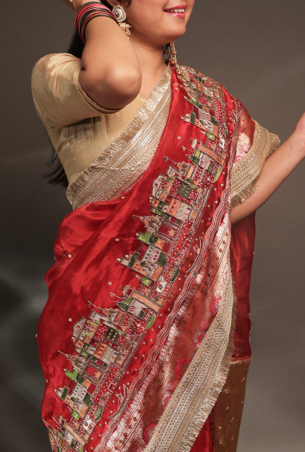 Piya From Banaras - Pure Tissue Silk Saree With Hand Embroidery