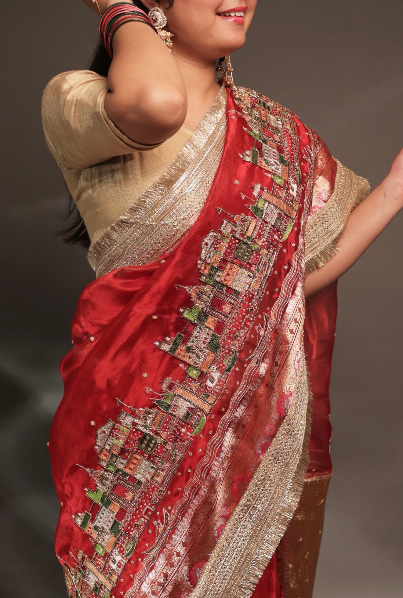 Piya From Banaras - Pure Tissue Silk Saree With Hand Embroidery