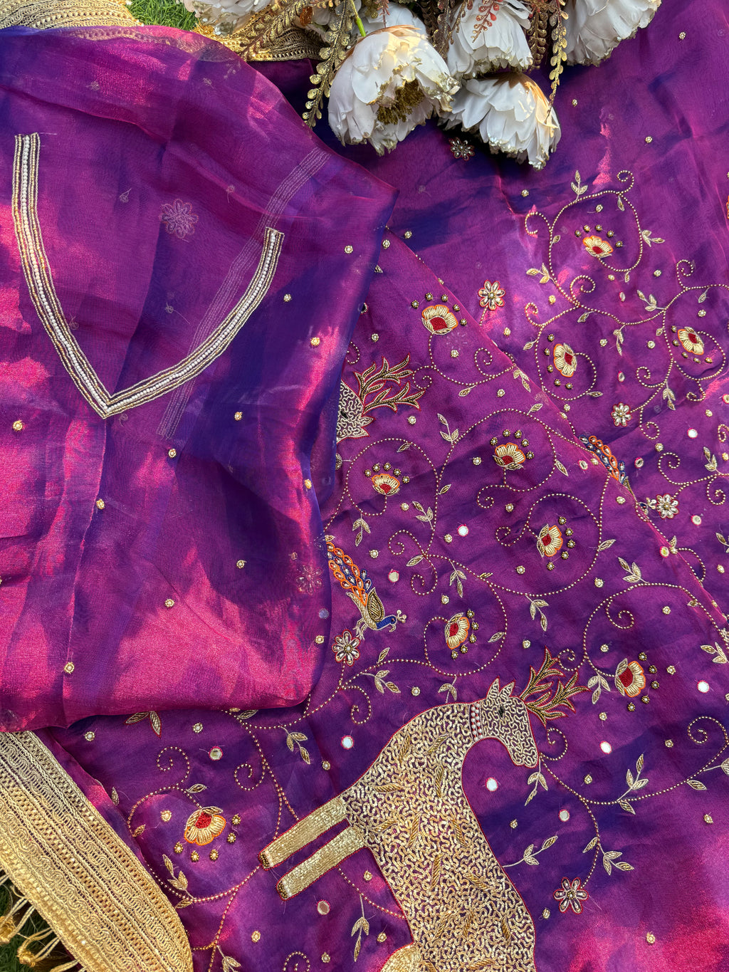 Jamuni Jadoo - Pure Tissue Silk Saree With Hand Embroidery