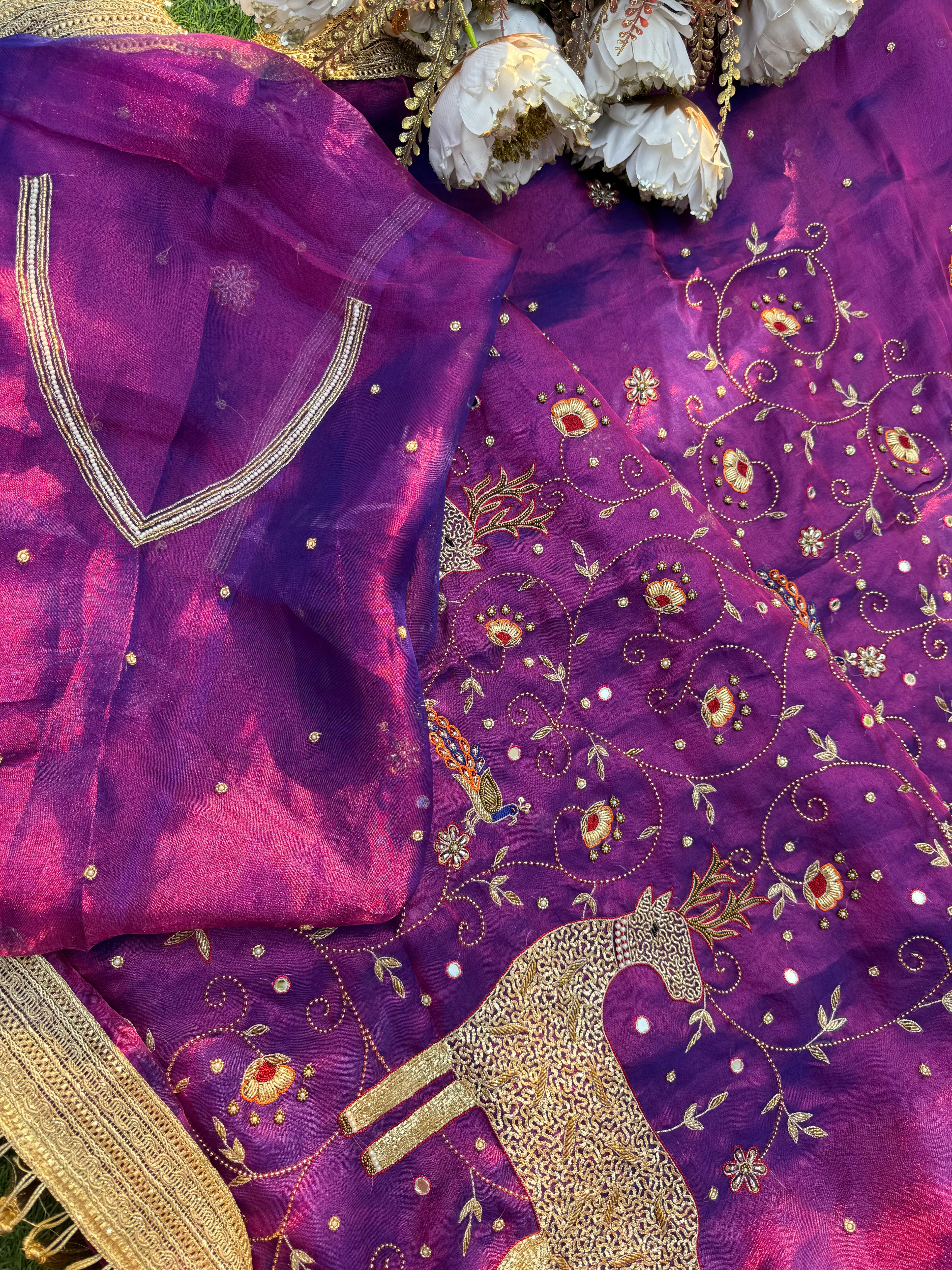 Jamuni Jadoo - Pure Tissue Silk Saree With Hand Embroidery