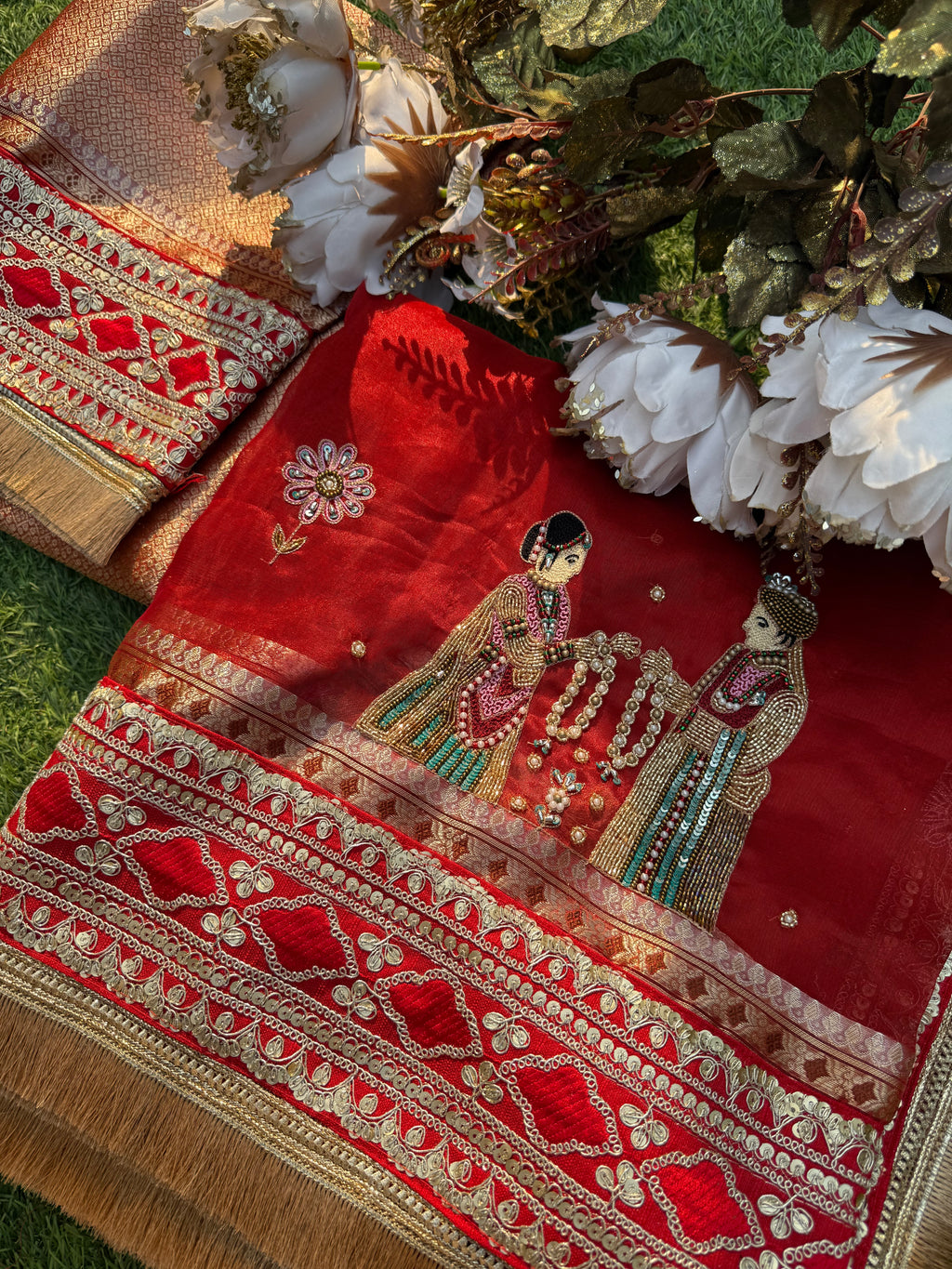 The Varmala Edit - Pure Tissue Silk Saree With Hand Embroidery