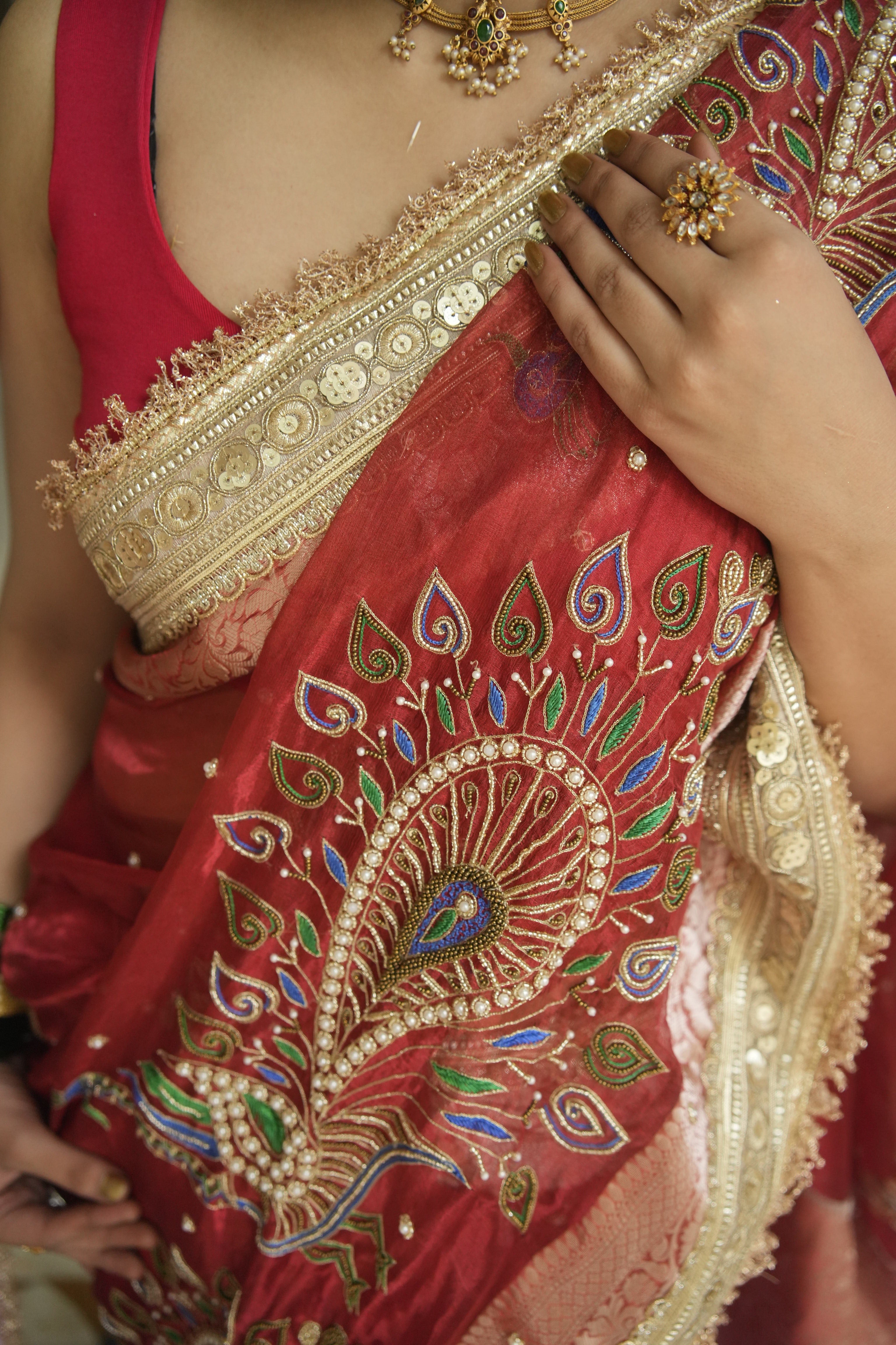 Ishq Ki Kahani - Pure Tissue Silk Saree With Hand Embroidery
