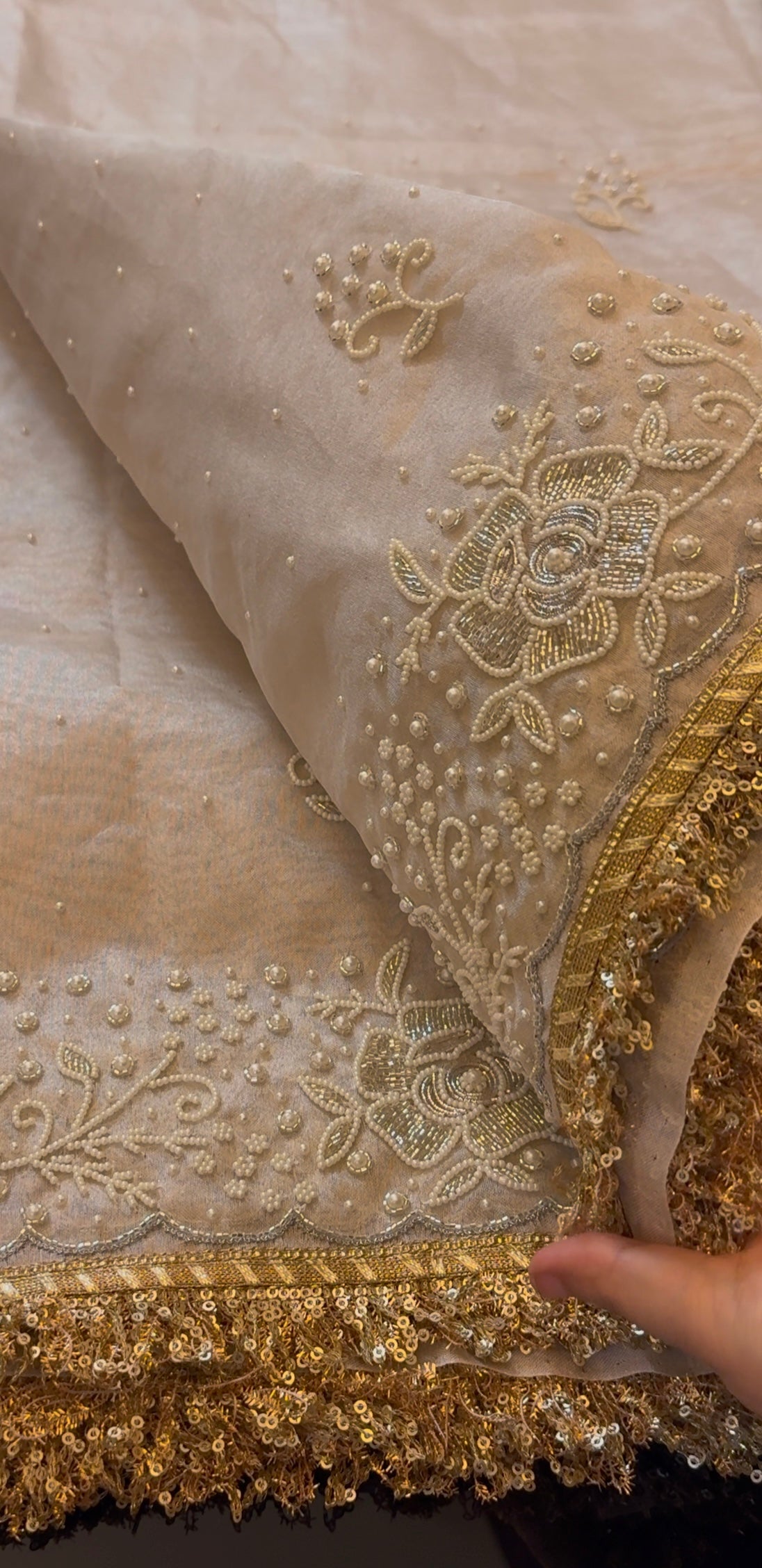 Sheesh Mahal - Pure Tissue Silk Saree With Hand Embroidery