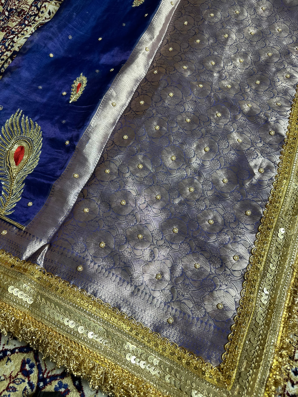 Pure Tissue Silk Saree With Hand Embroidery
