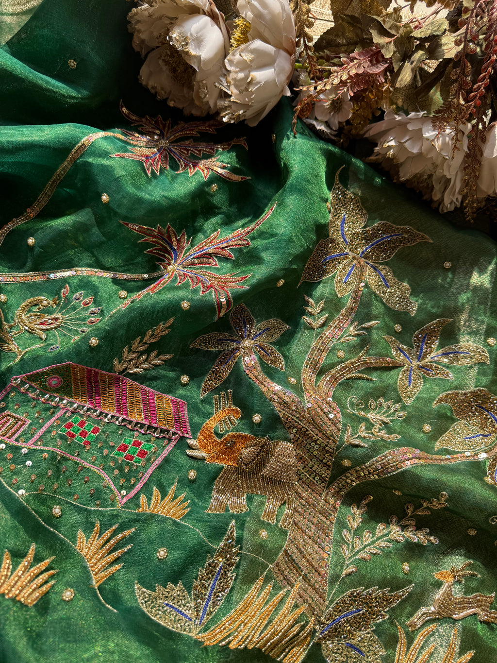 Shikargah - Pure Tissue Silk Saree