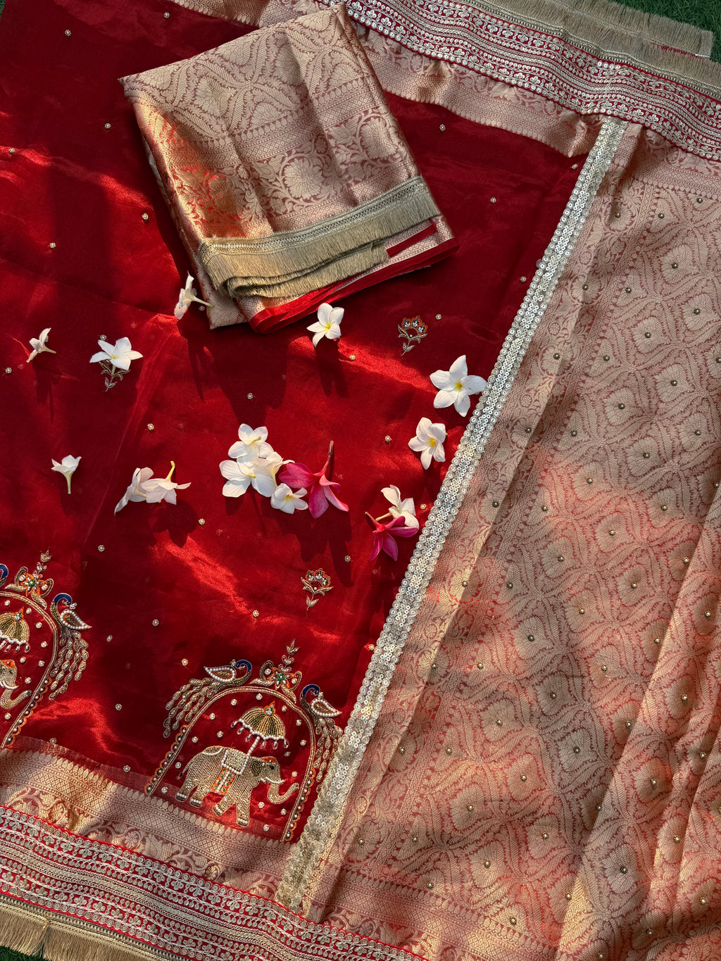 GajRaj - Pure Tissue Silk Saree With Hand Embroidery