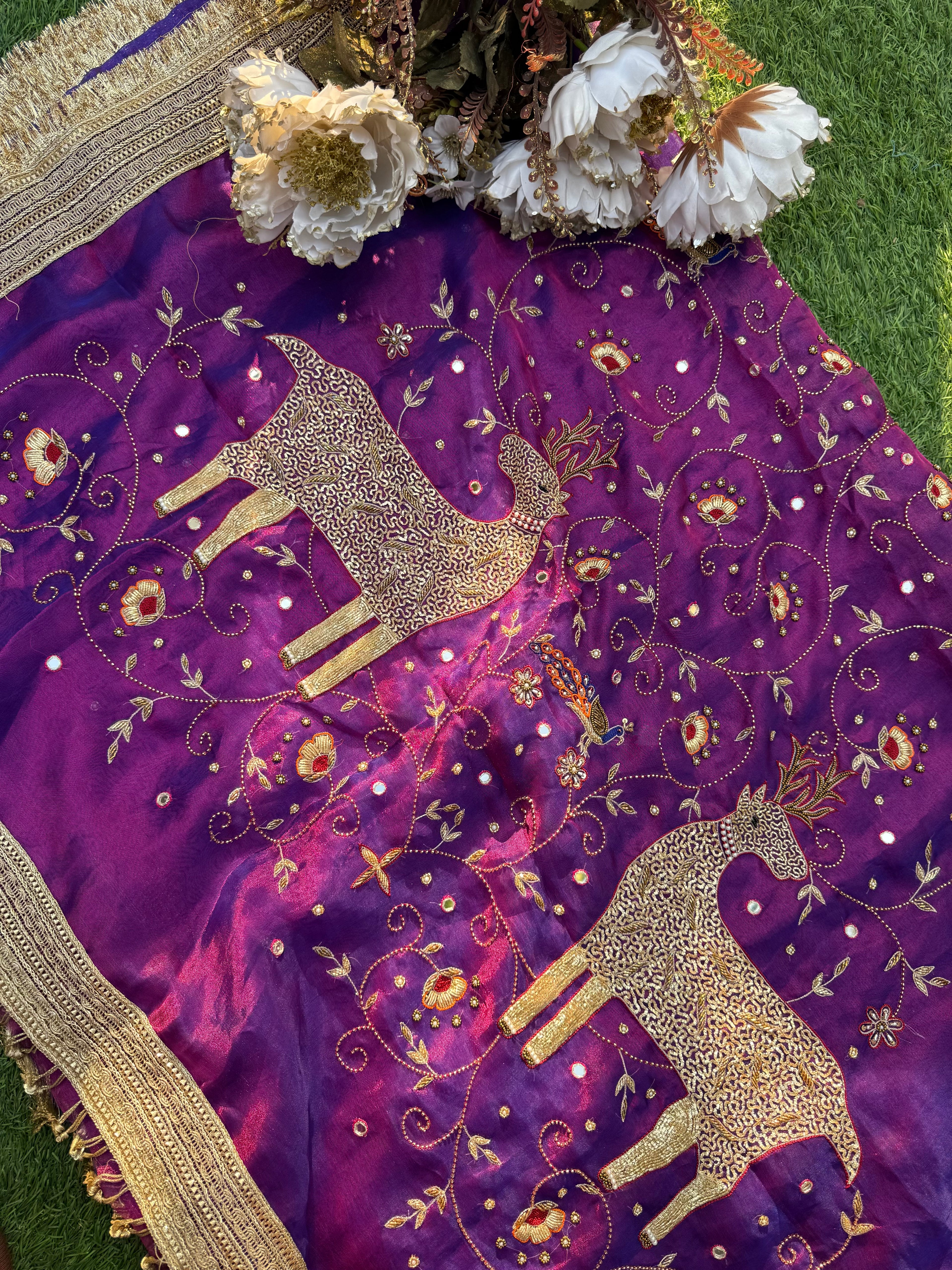 Jamuni Jadoo - Pure Tissue Silk Saree With Hand Embroidery
