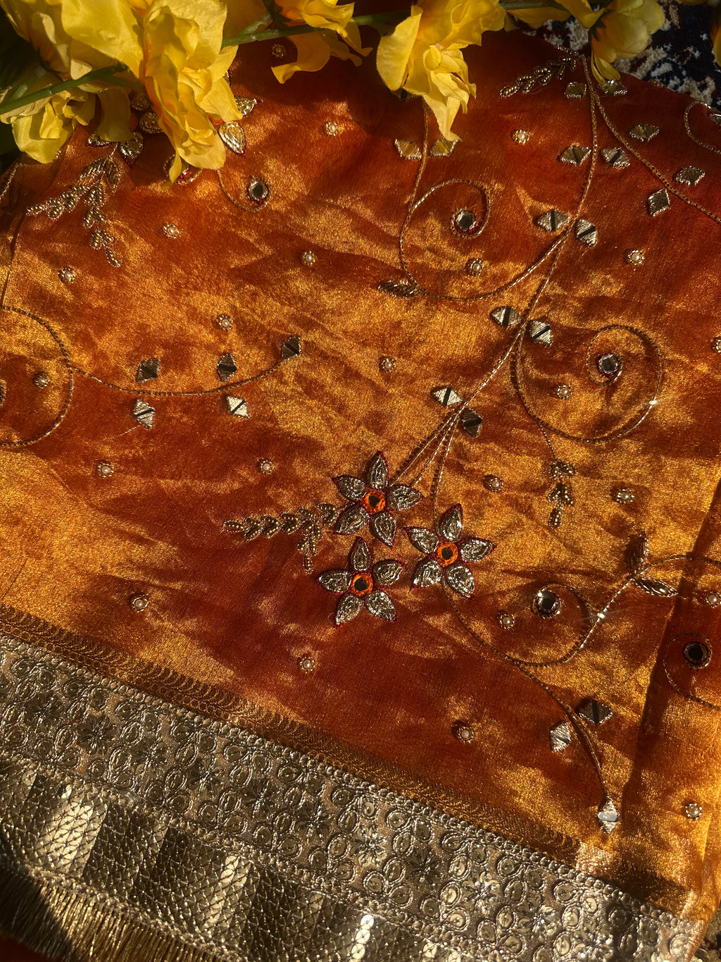 Sa’iba - Pure Tissue Silk Saree With Hand Embroidery