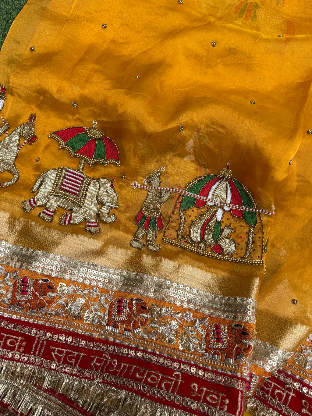 7 Phere Waali Saree - Pure Tissue Silk Saree With Hand Embroidery