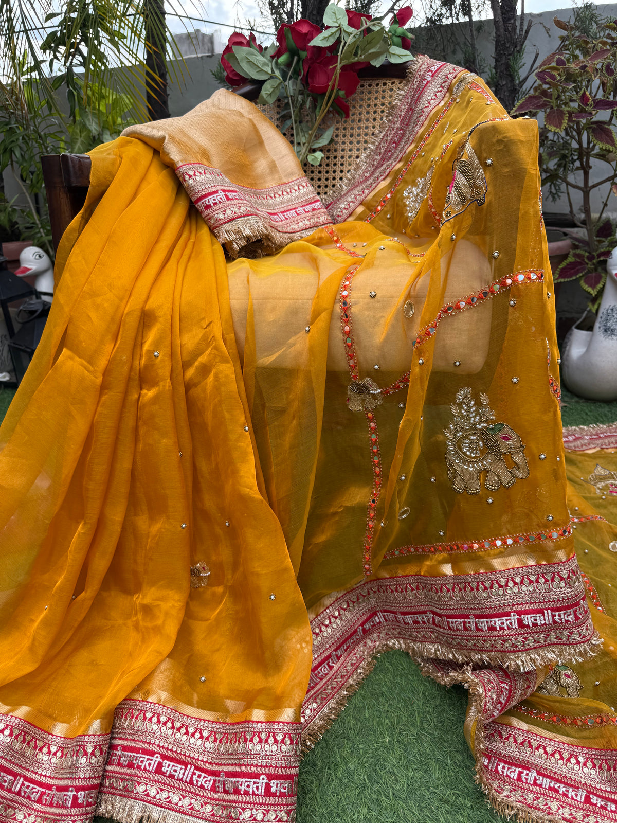 Genda Phool - Pure Tissue Silk Saree