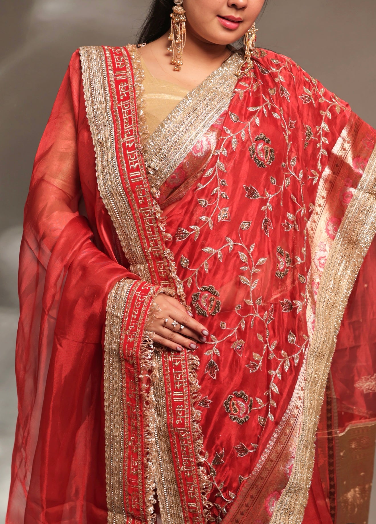 Dream Girl - Pure Tissue Silk Saree With Hand Embroidery