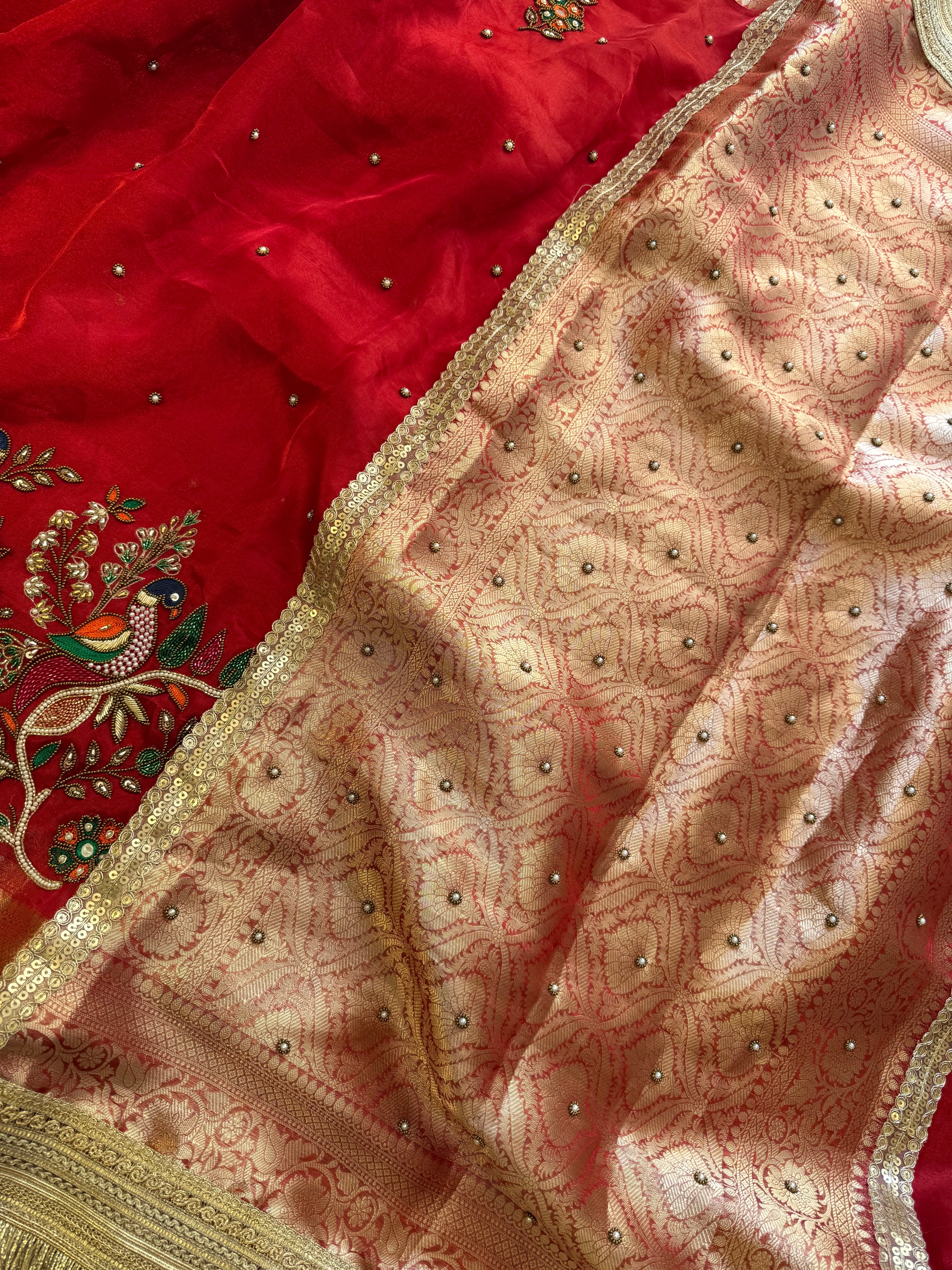 Zarqosh - Pure Tissue Silk Saree With Hand Embroidery