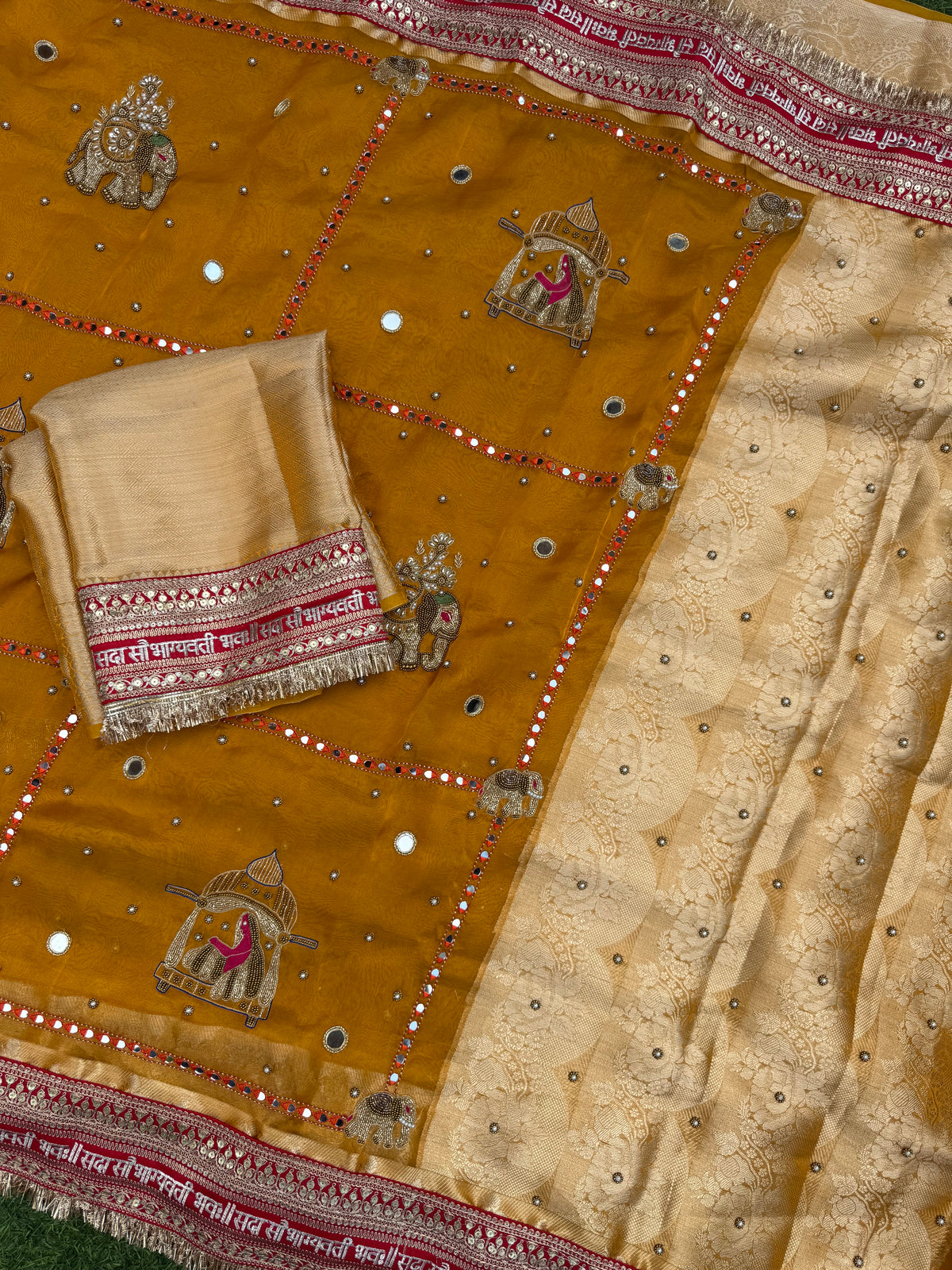 Genda Phool - Pure Tissue Silk Saree