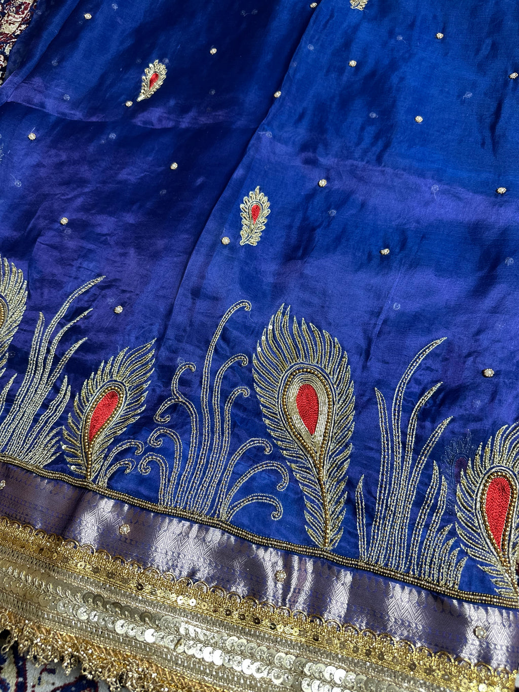 Pure Tissue Silk Saree With Hand Embroidery