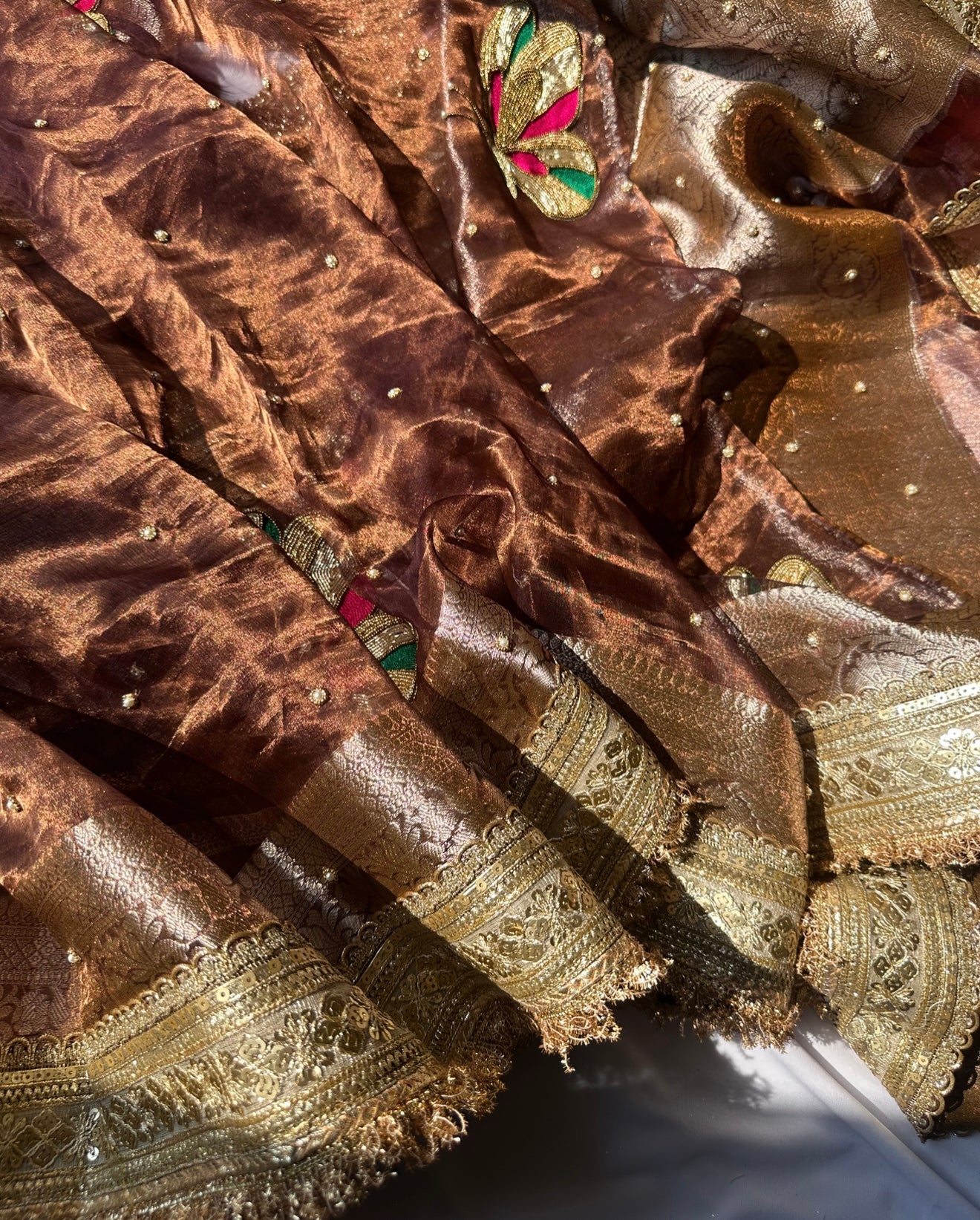 Mehfil - Ae - Title - Pure Tissue Silk Saree With Hand Embroidery