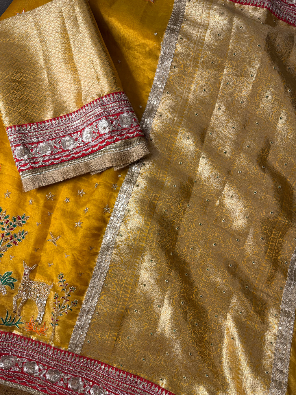 Prem Leela - Pure Tissue Silk Saree With Hand Embroidery