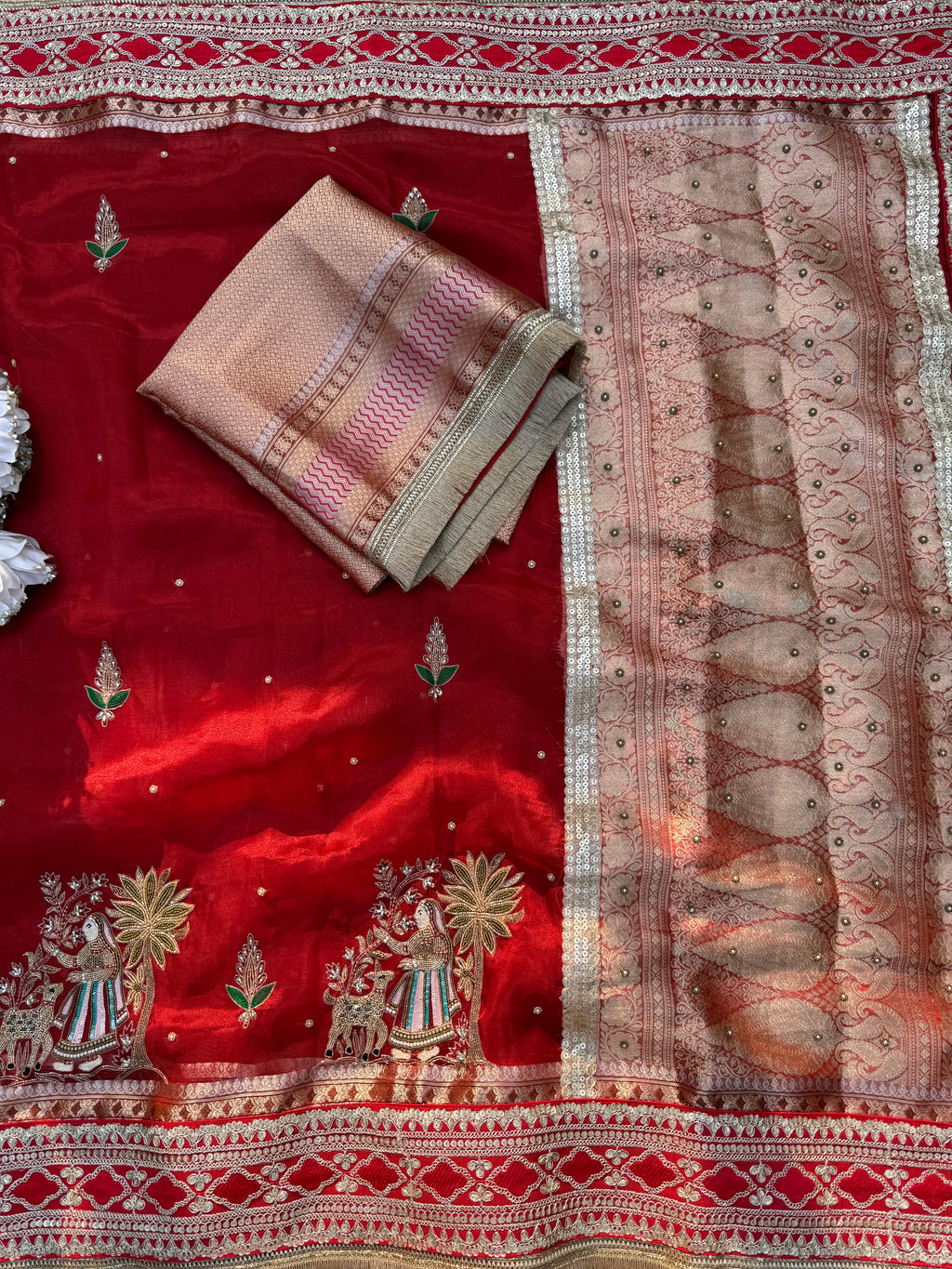 Koyaliya - Pure Tissue Silk Saree With Hand Embroidery