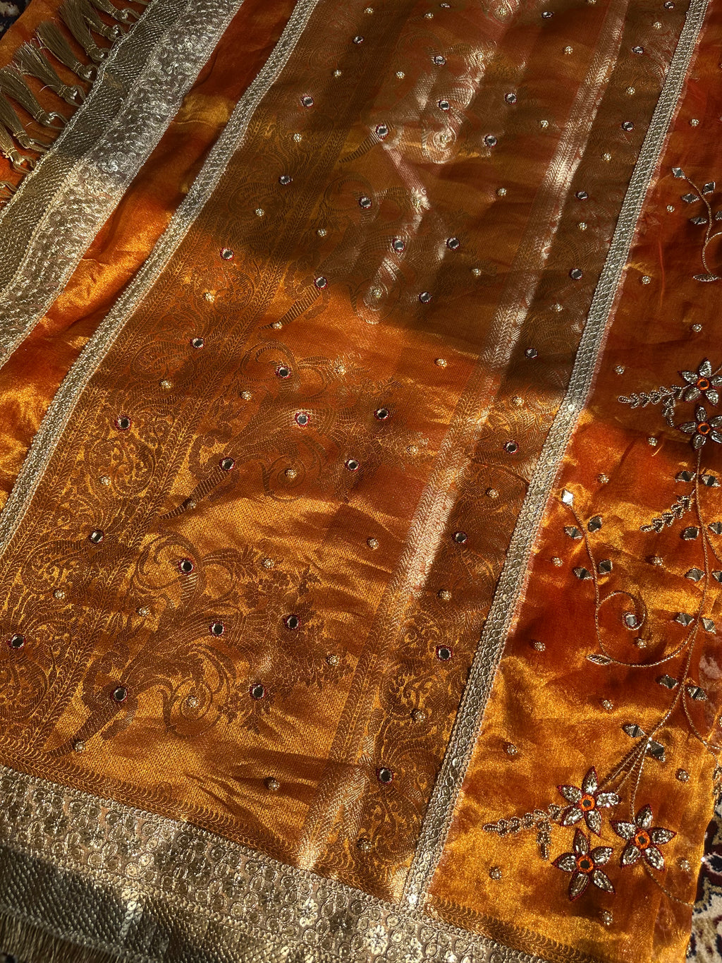 Sa’iba - Pure Tissue Silk Saree With Hand Embroidery