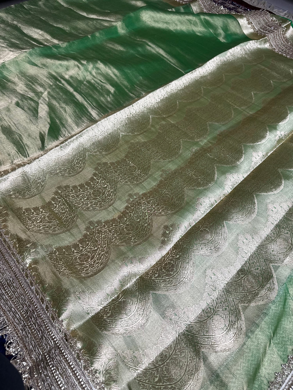 Gulbahaar - Pure Tissue Silk Saree With Hand Embroidery