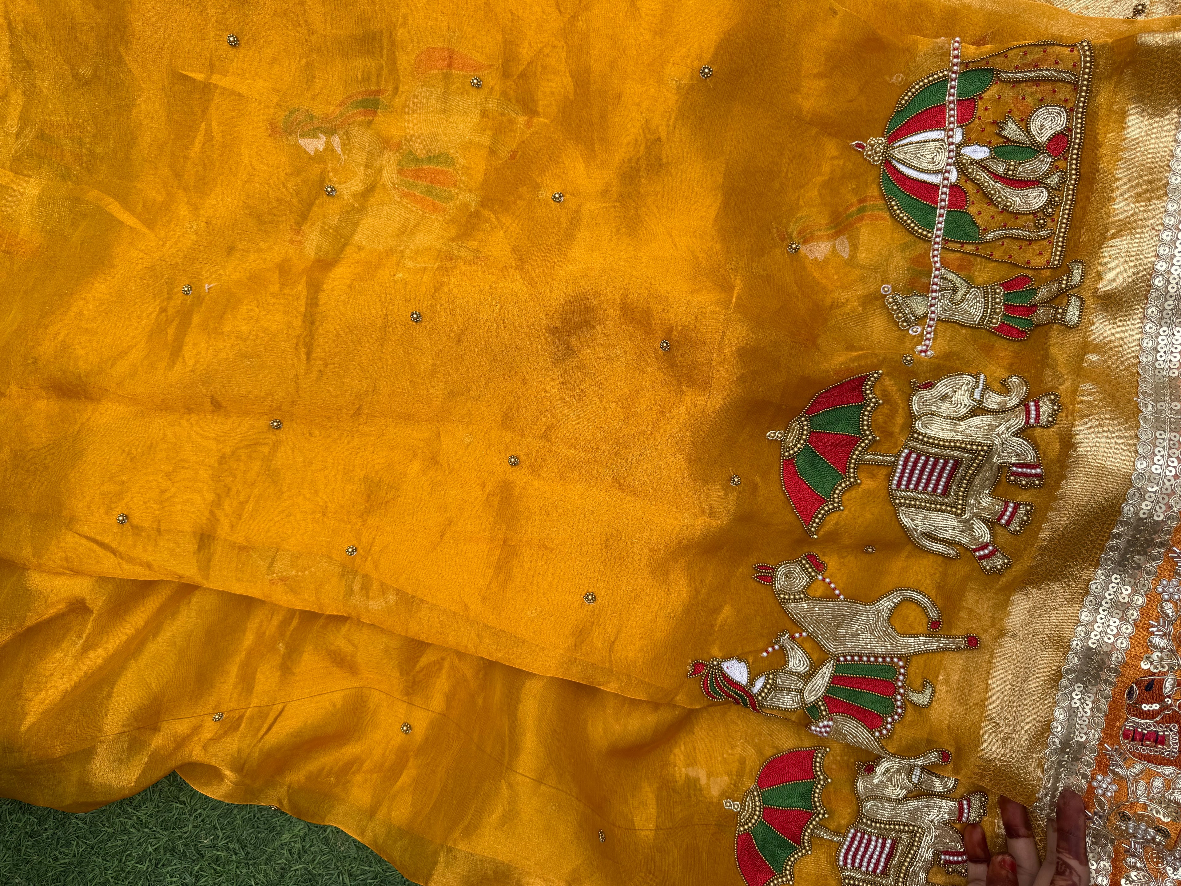 7 Phere Waali Saree - Pure Tissue Silk Saree With Hand Embroidery