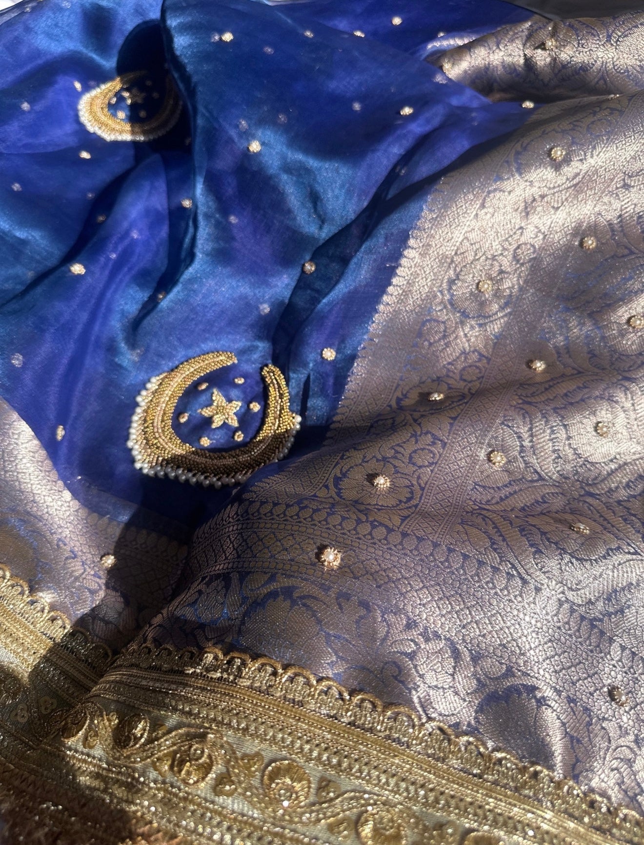 Chaand Baaliyaan - Pure Tissue Silk Saree With Hand Embroidery