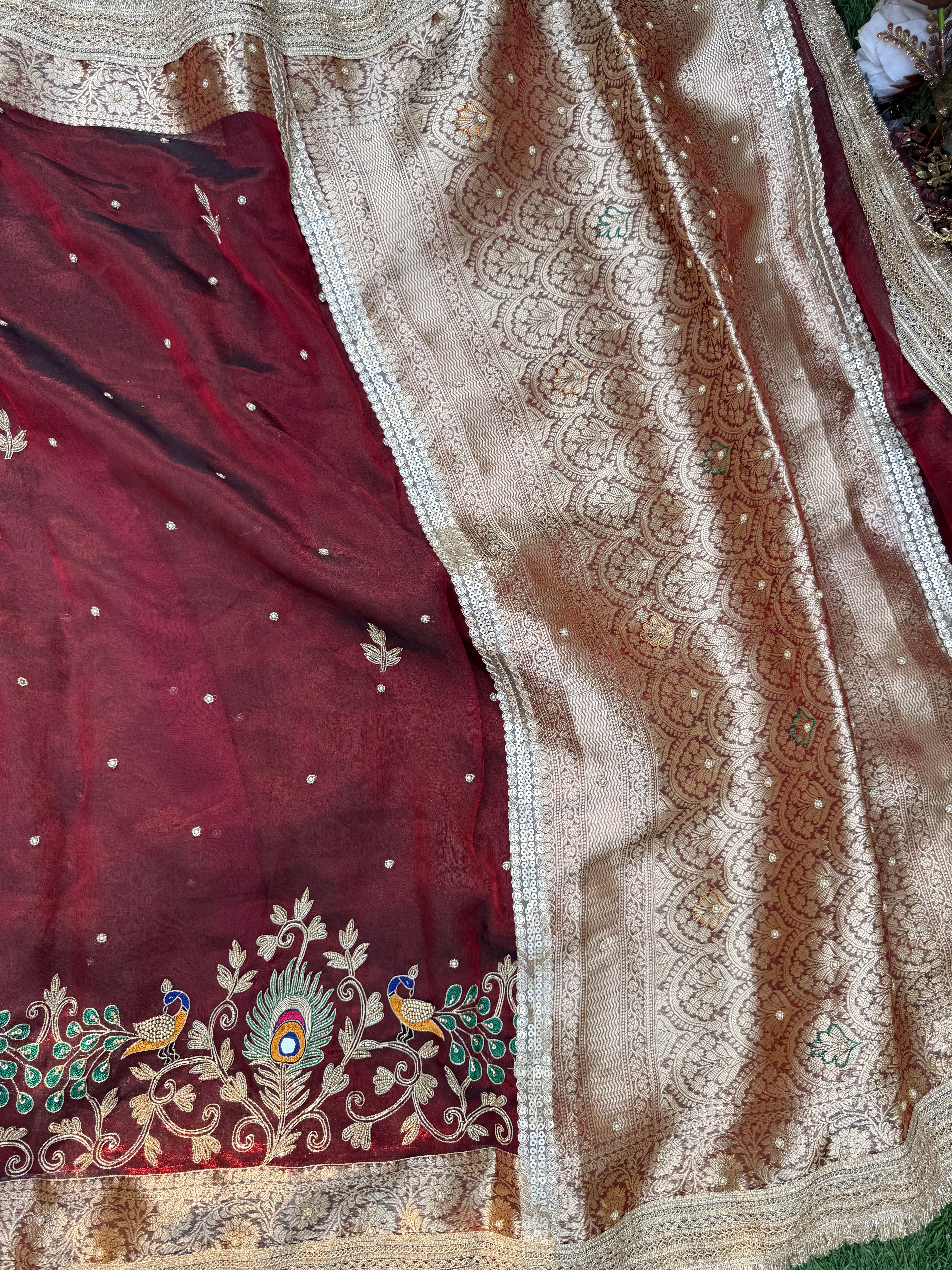 Reception Waali Saree - Pure Tissue Silk Saree With Hand Embroidery