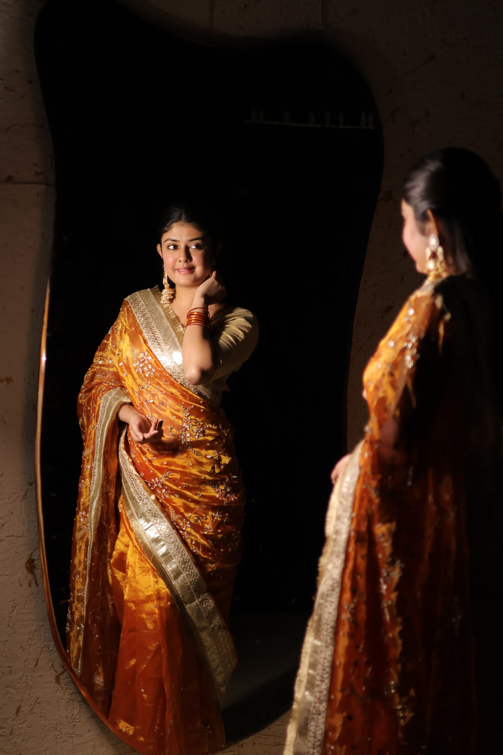 Sa’iba - Pure Tissue Silk Saree With Hand Embroidery