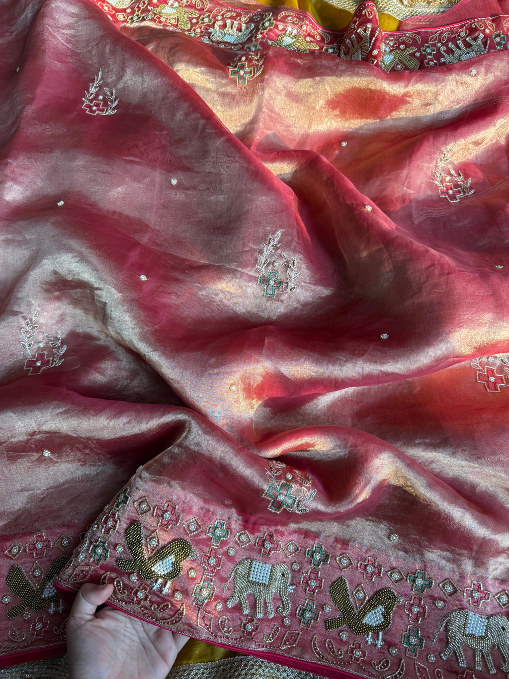 Haseena Waali Saree - Pure Tissue Silk Saree With Hand Embroidery